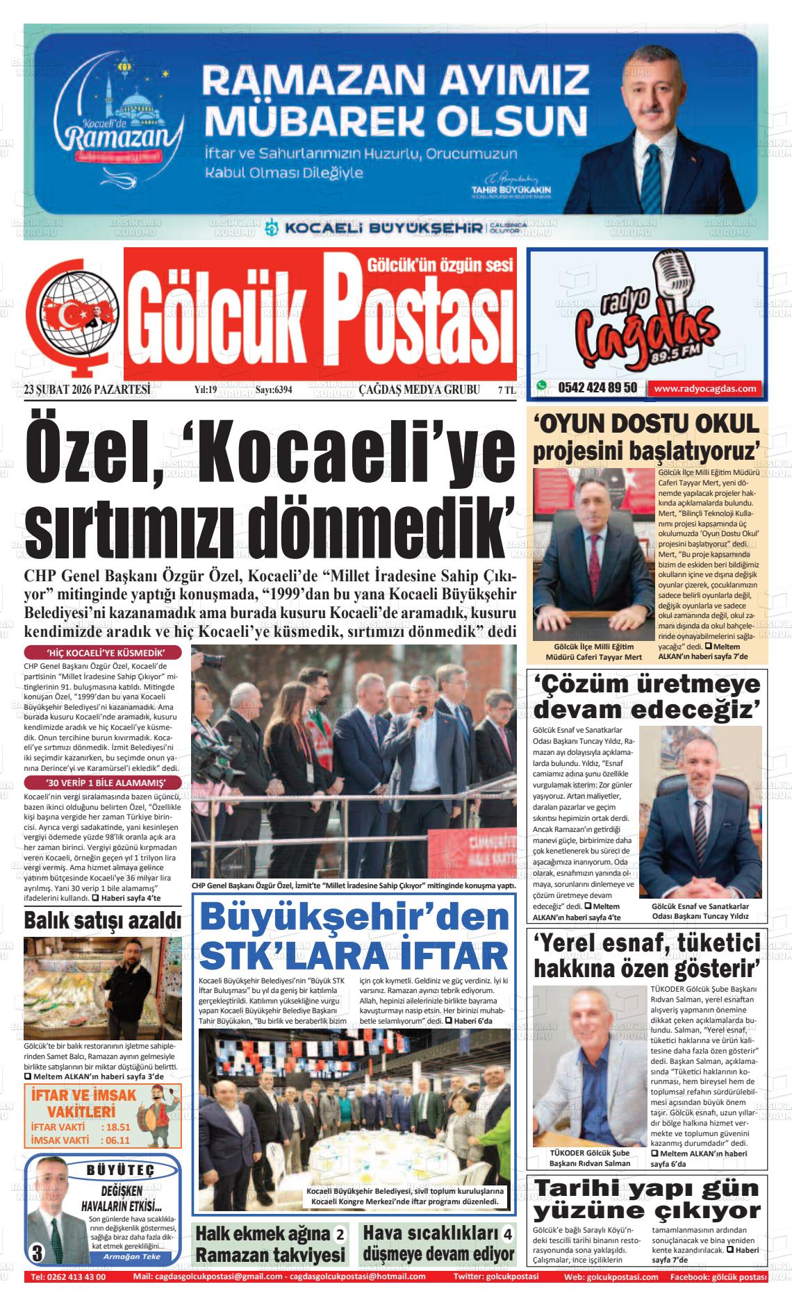 Kocaeli Golcukpostasi 23.02.2026