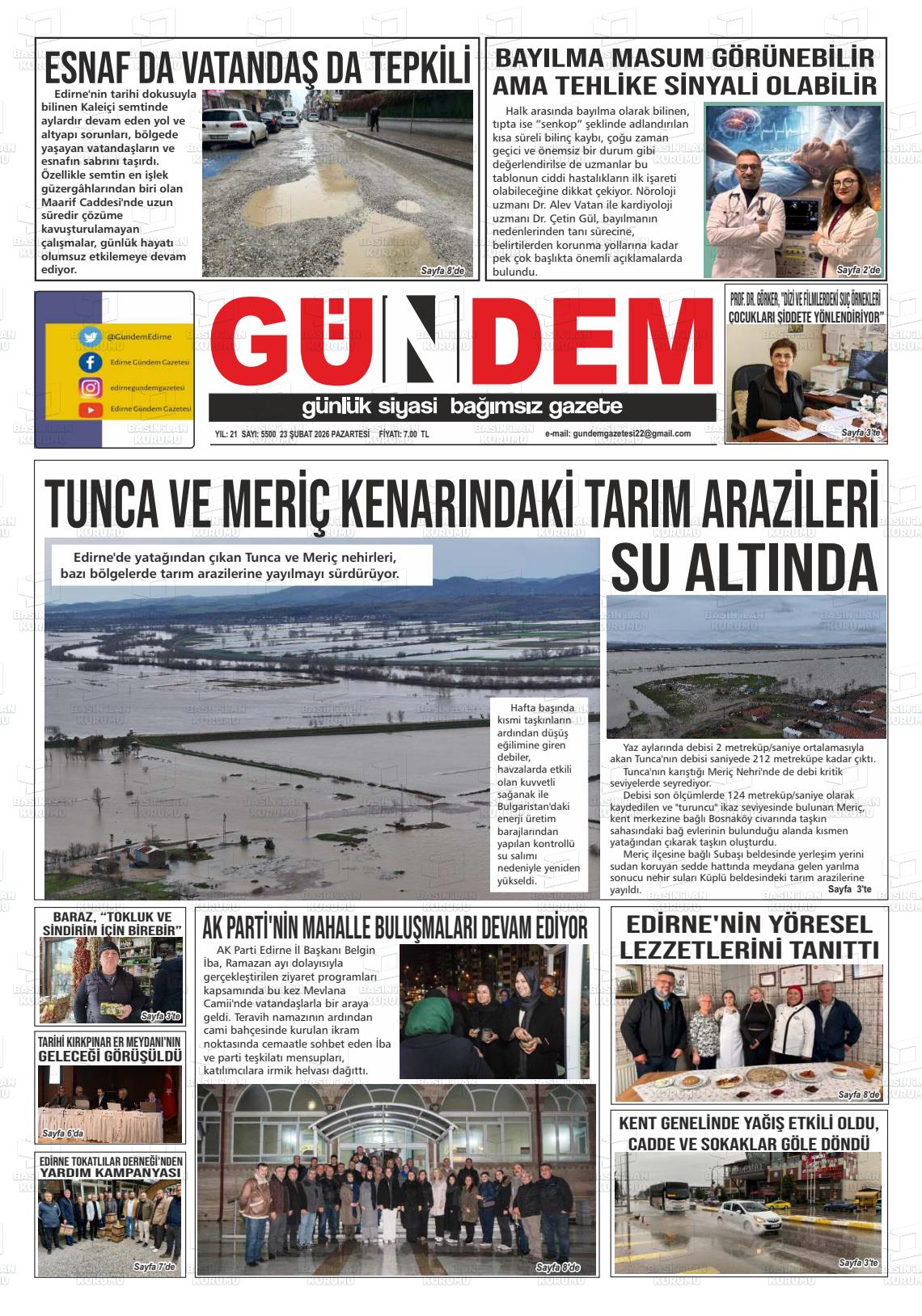 Edirne Gundem 23.02.2026
