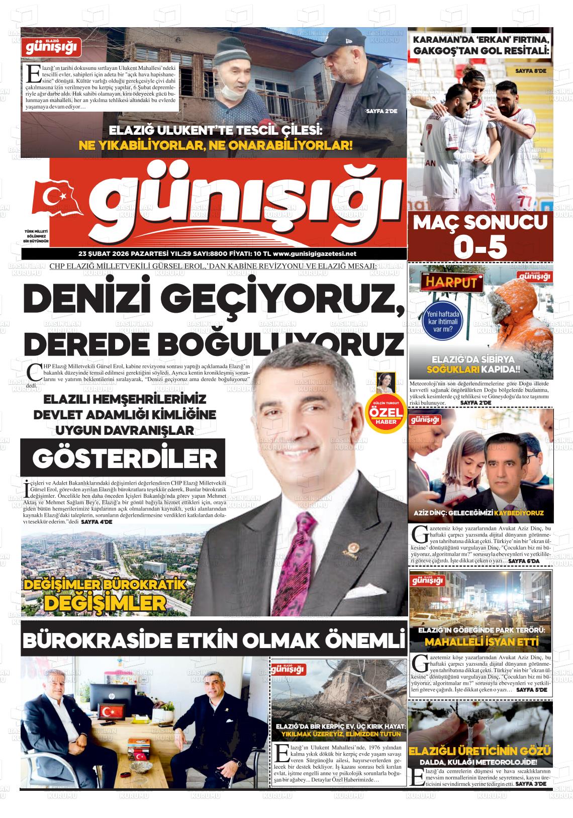 Elazig Gunisigi 23.02.2026