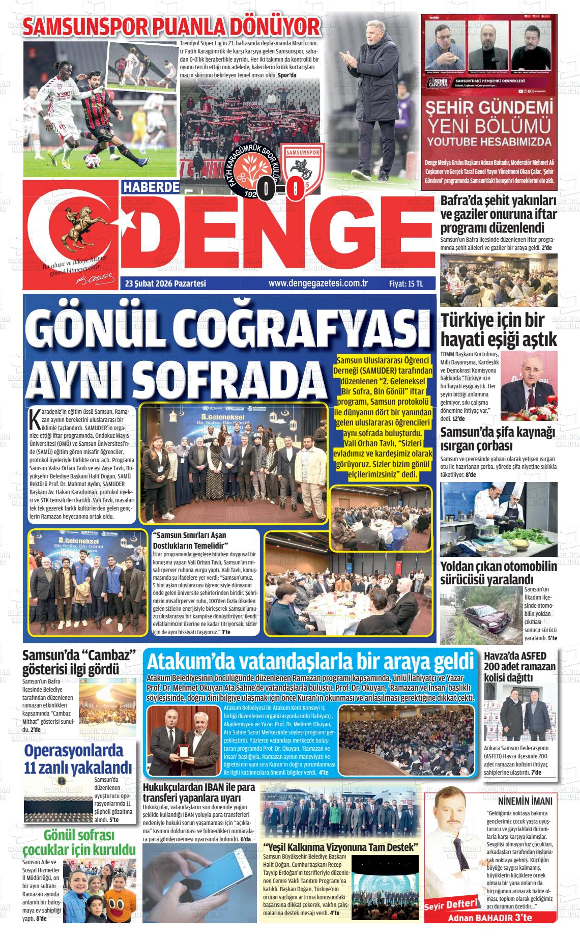 Samsun Haberdedenge 23.02.2026