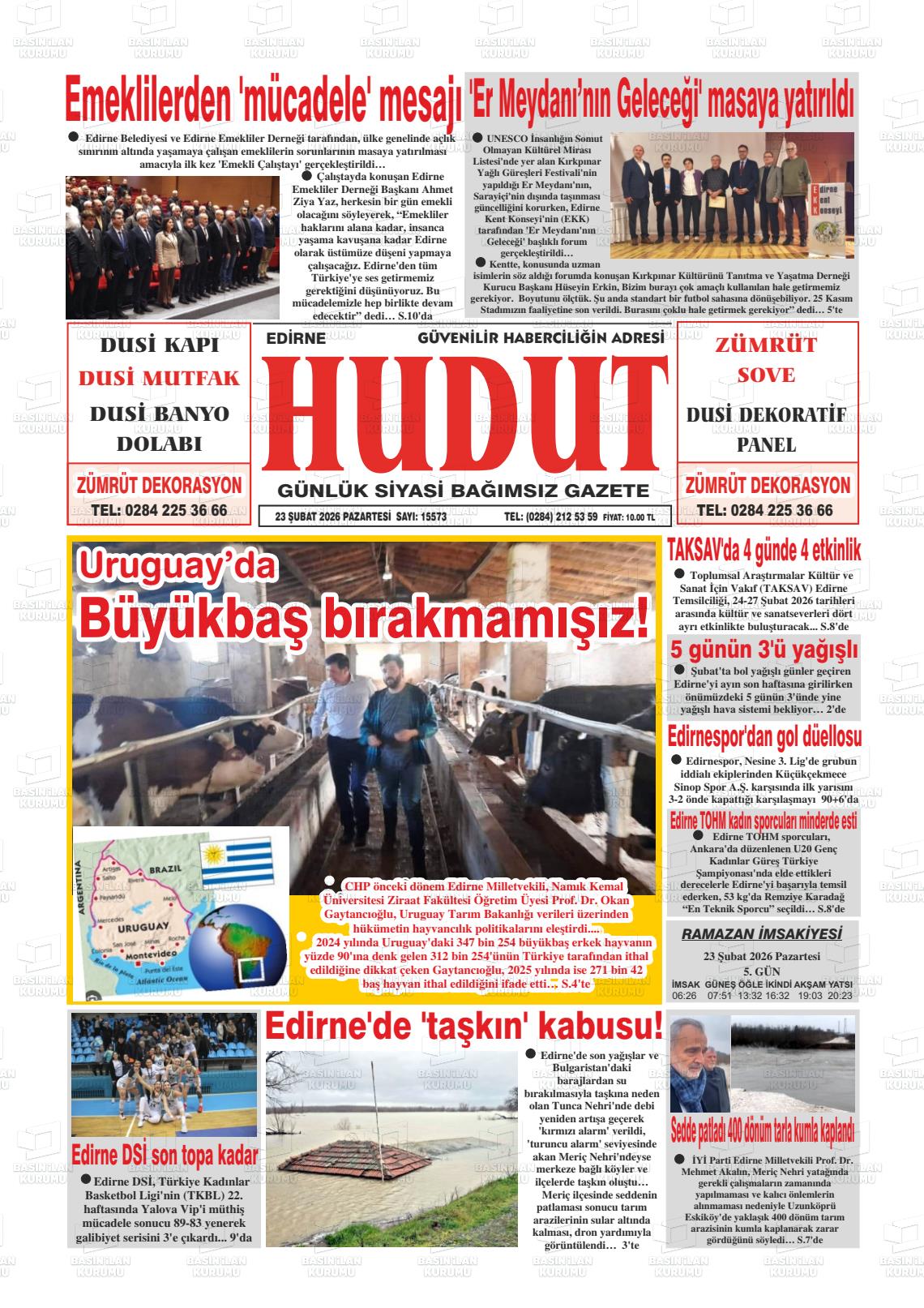 Edirne Hudut 23.02.2026