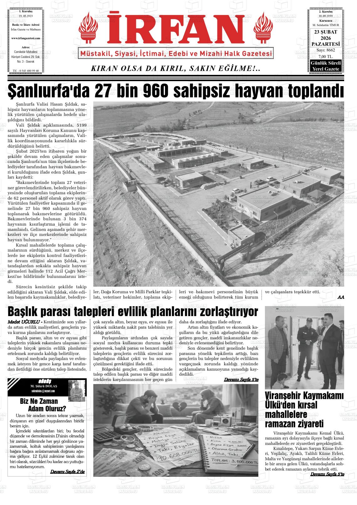 Sanliurfa Irfan 23.02.2026