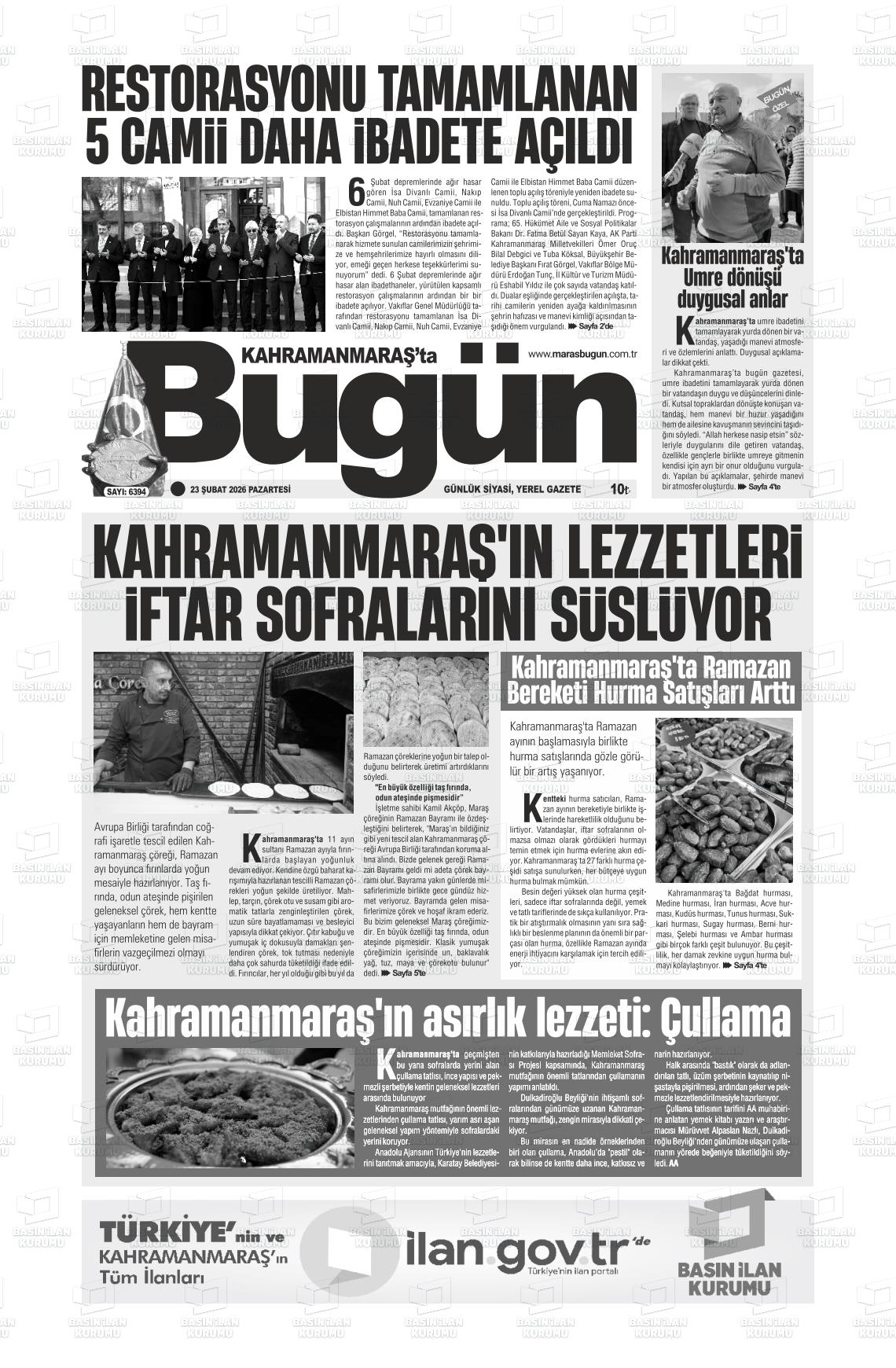 Kahramanmaras Tabugun 23.02.2026