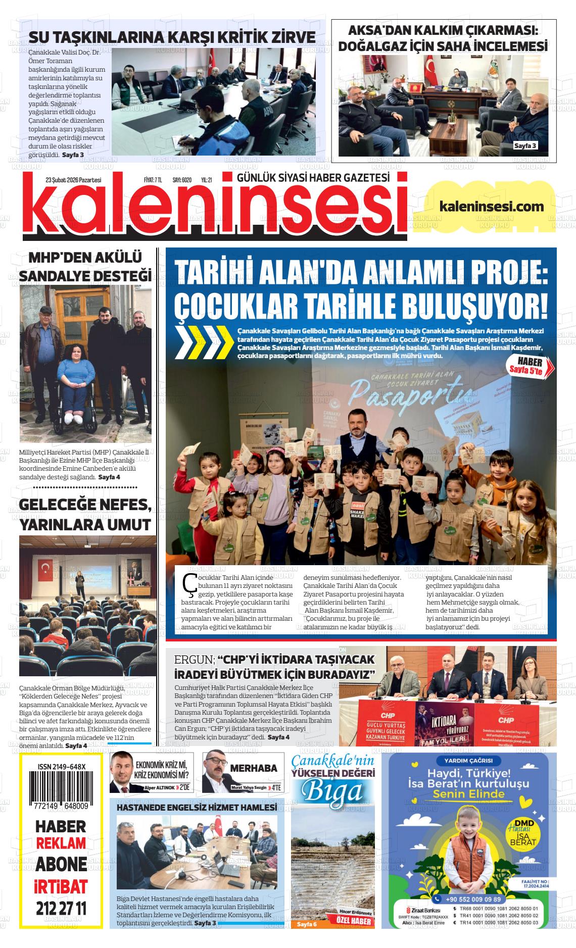Canakkale Kaleninsesi 23.02.2026