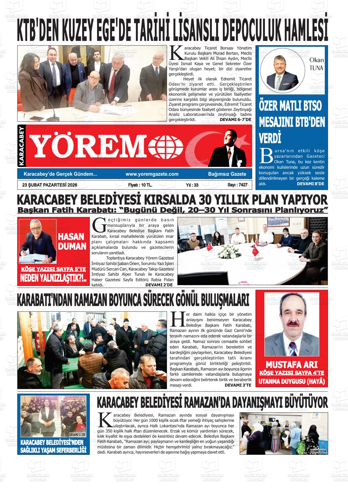 Bursa Karacabeyyorem 23.02.2026