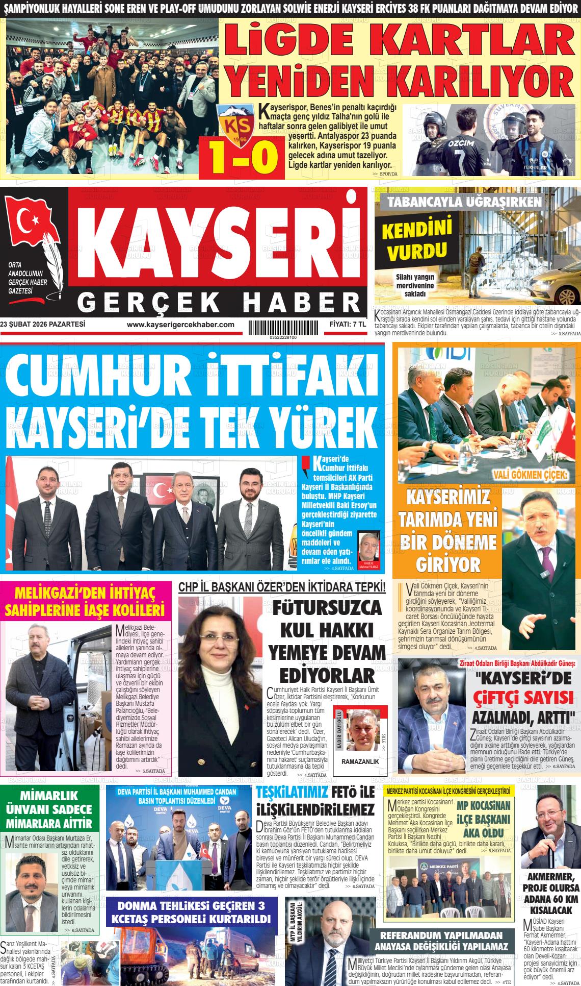 Kayseri Starhaber 23.02.2026