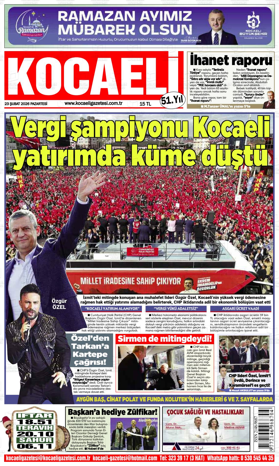 Kocaeli 23.02.2026