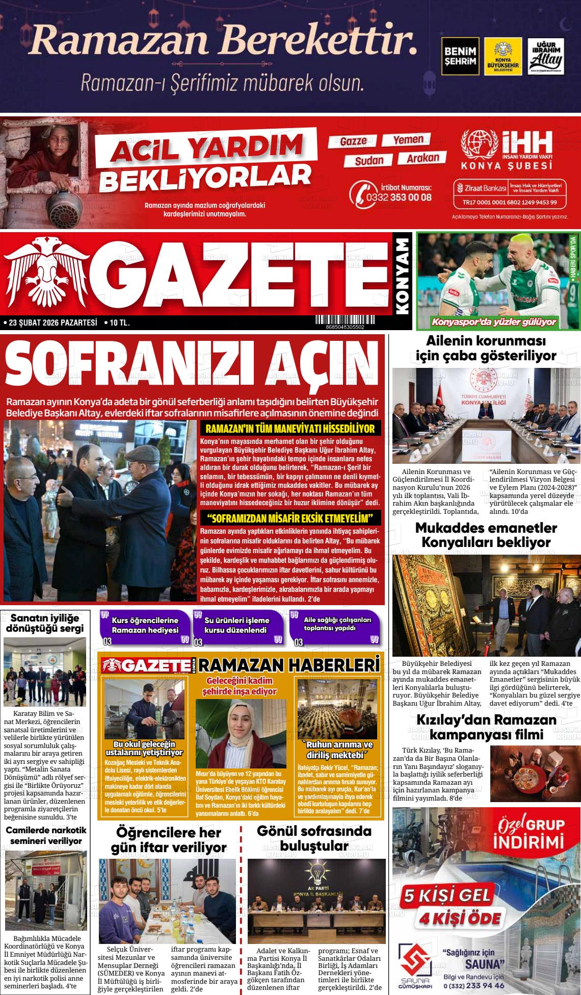 Konya Yenigun 23.02.2026