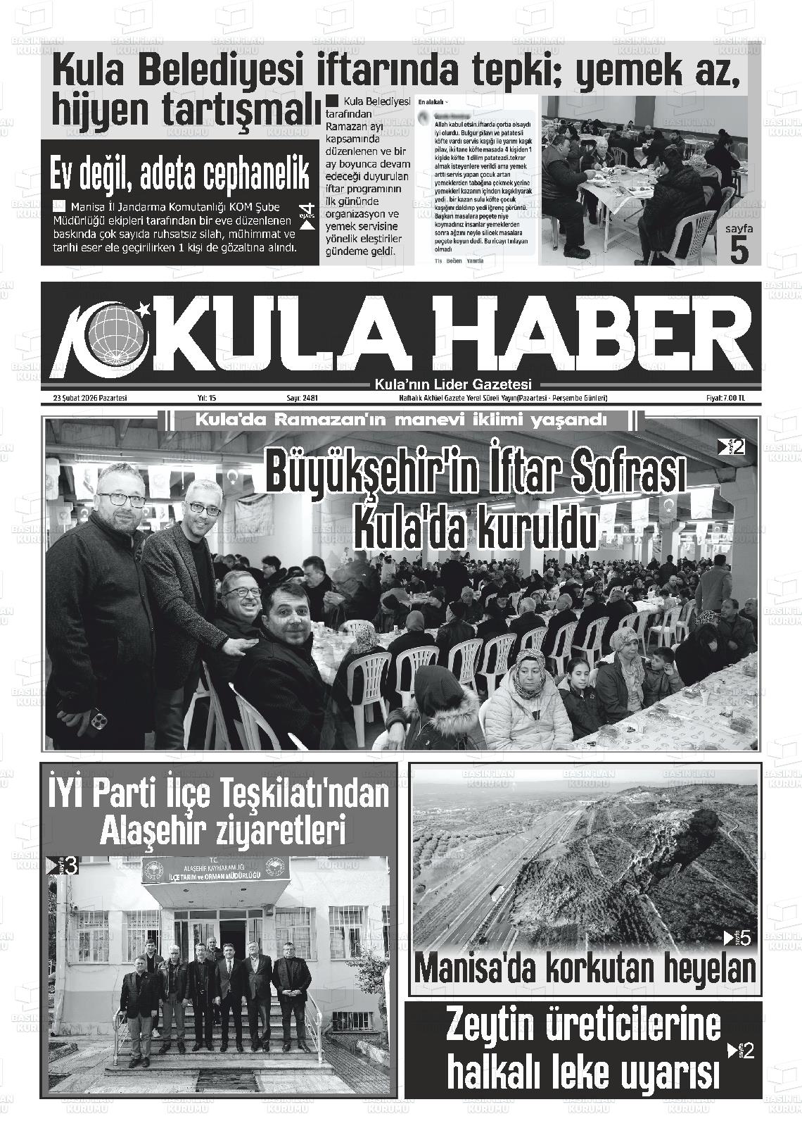 Manisa Kulahaber 23.02.2026