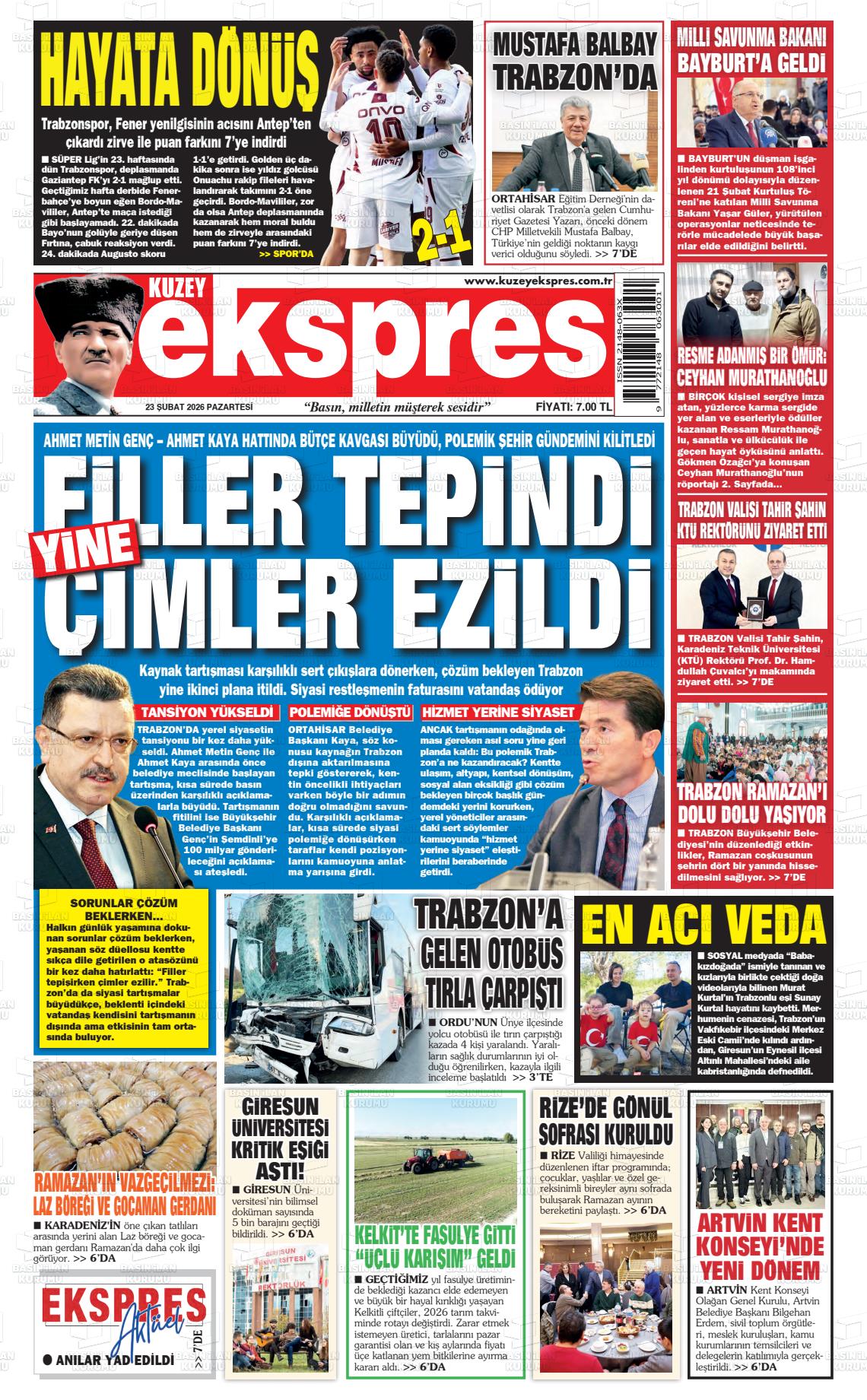 Trabzon Kuzeyekspres 23.02.2026