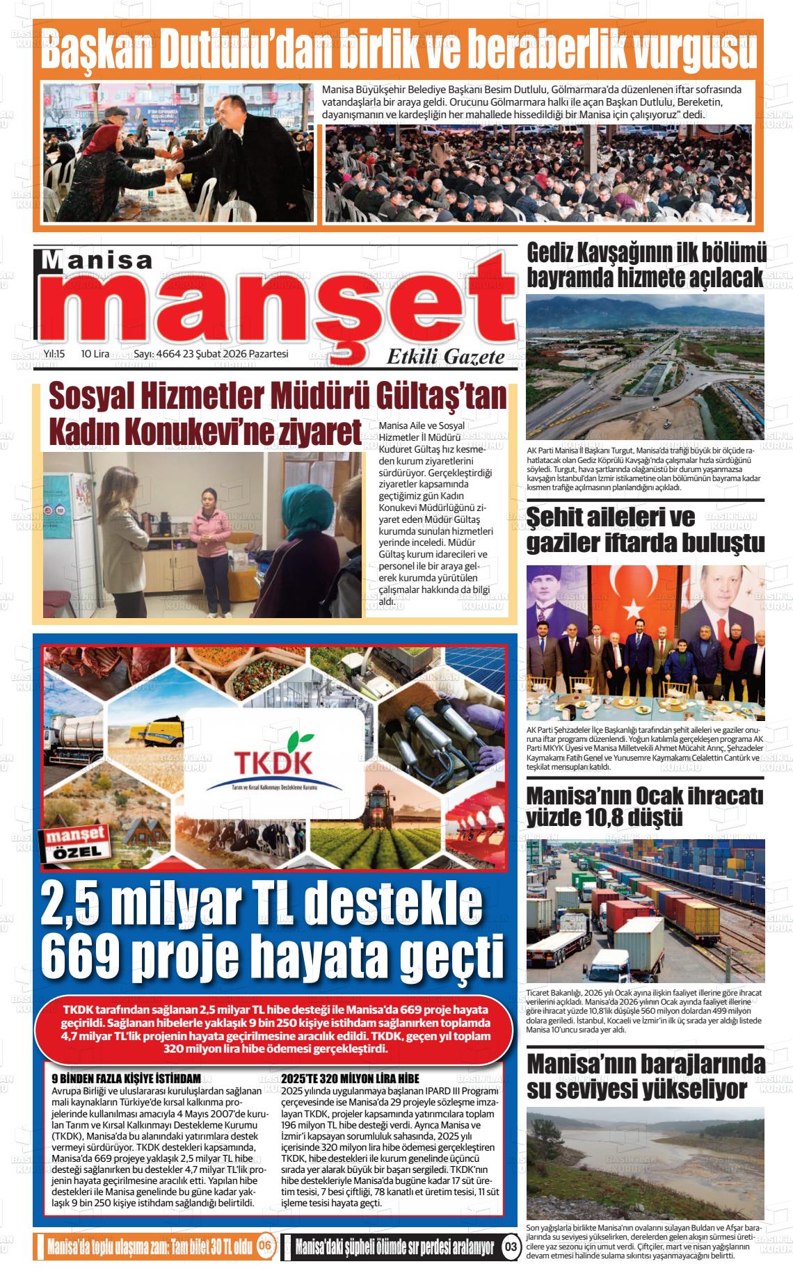 Manisa Manset 23.02.2026