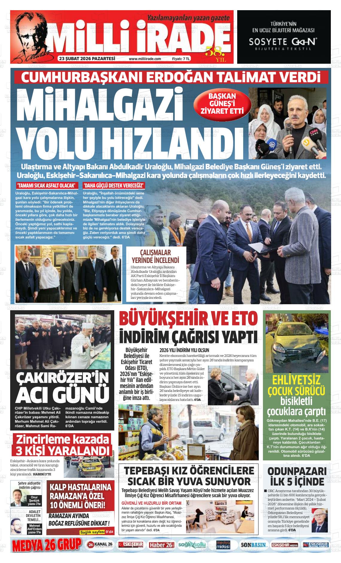 Konya Milliirade 23.02.2026