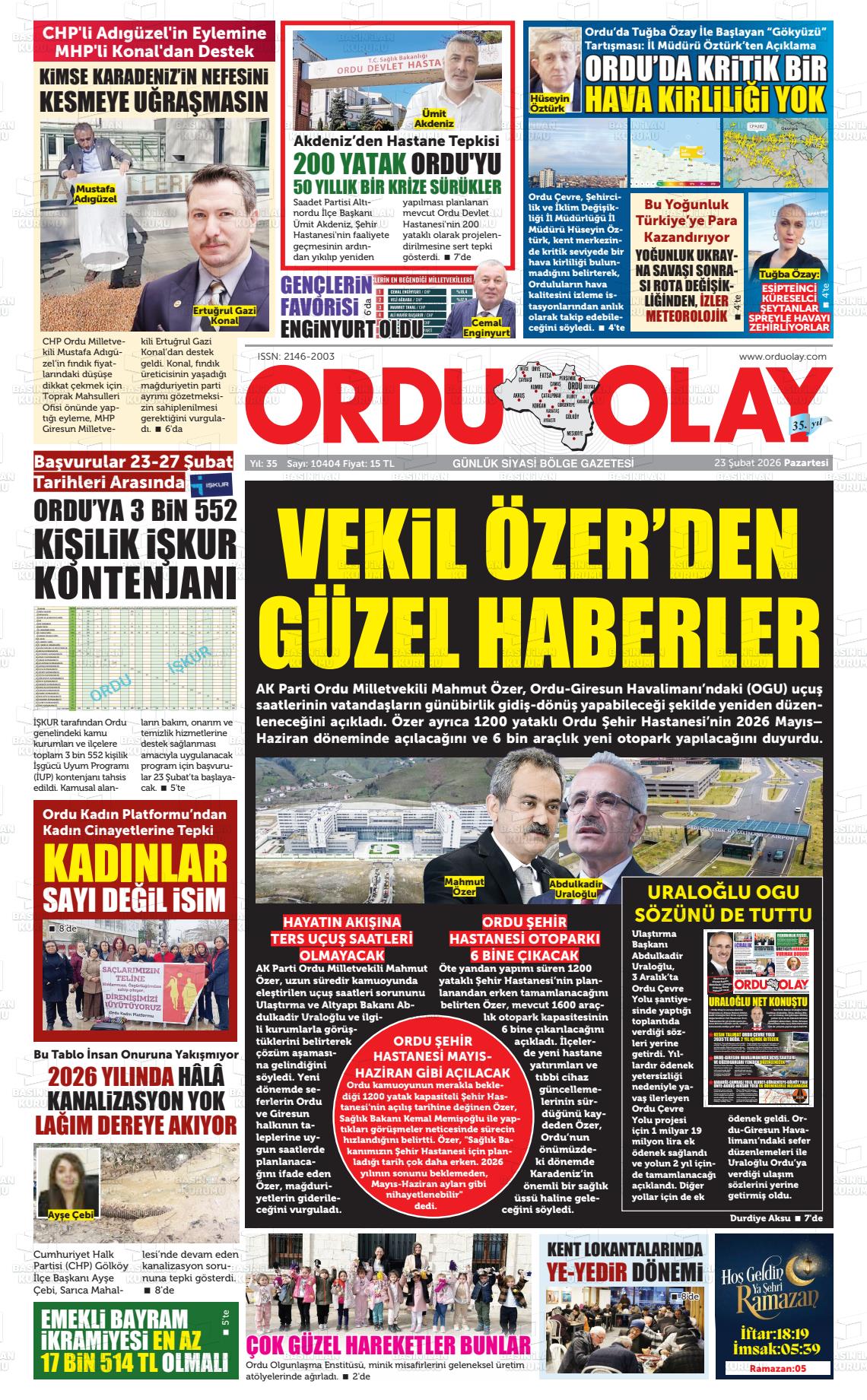 Ordu Olay 23.02.2026