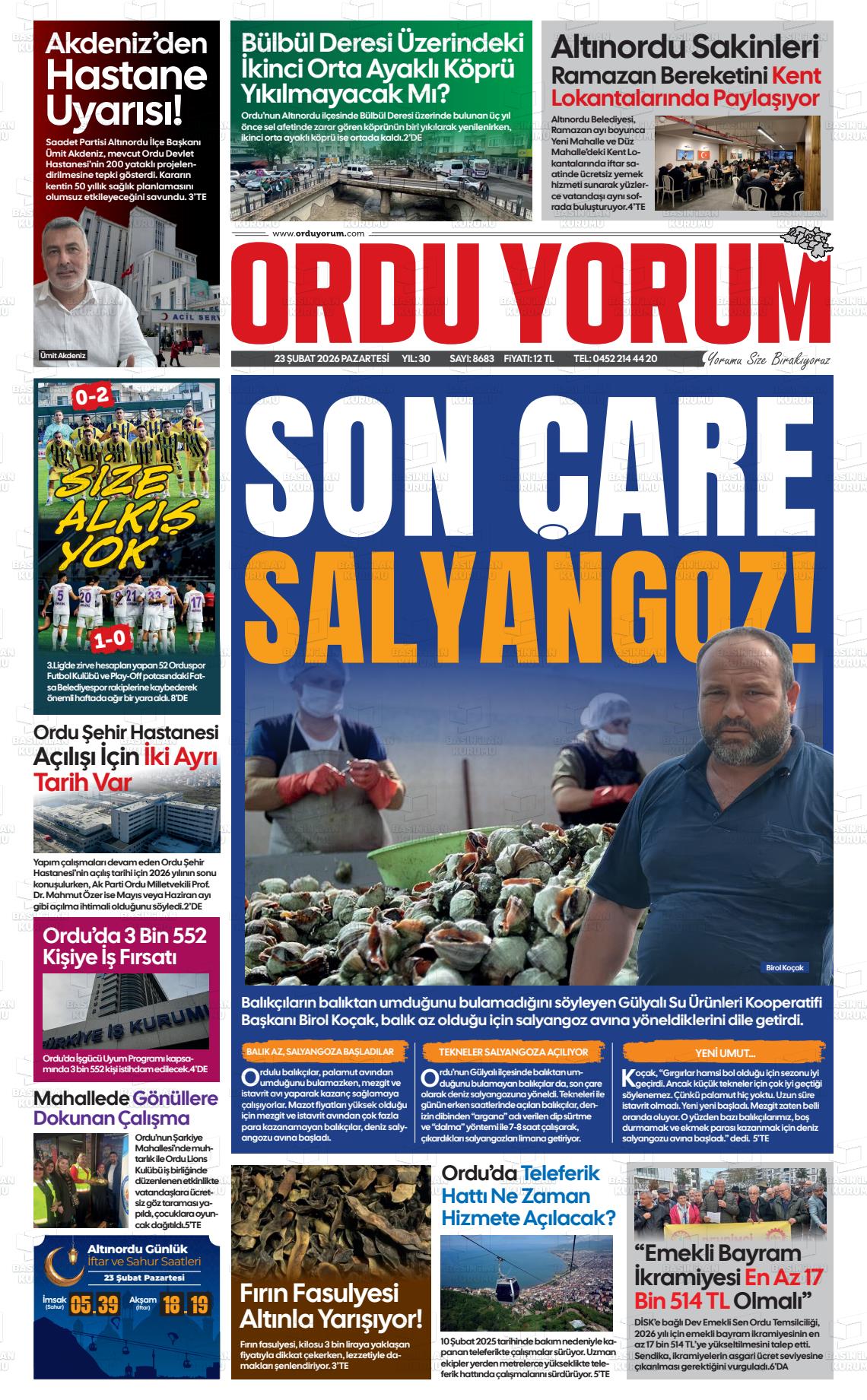 Ordu Yorum 23.02.2026