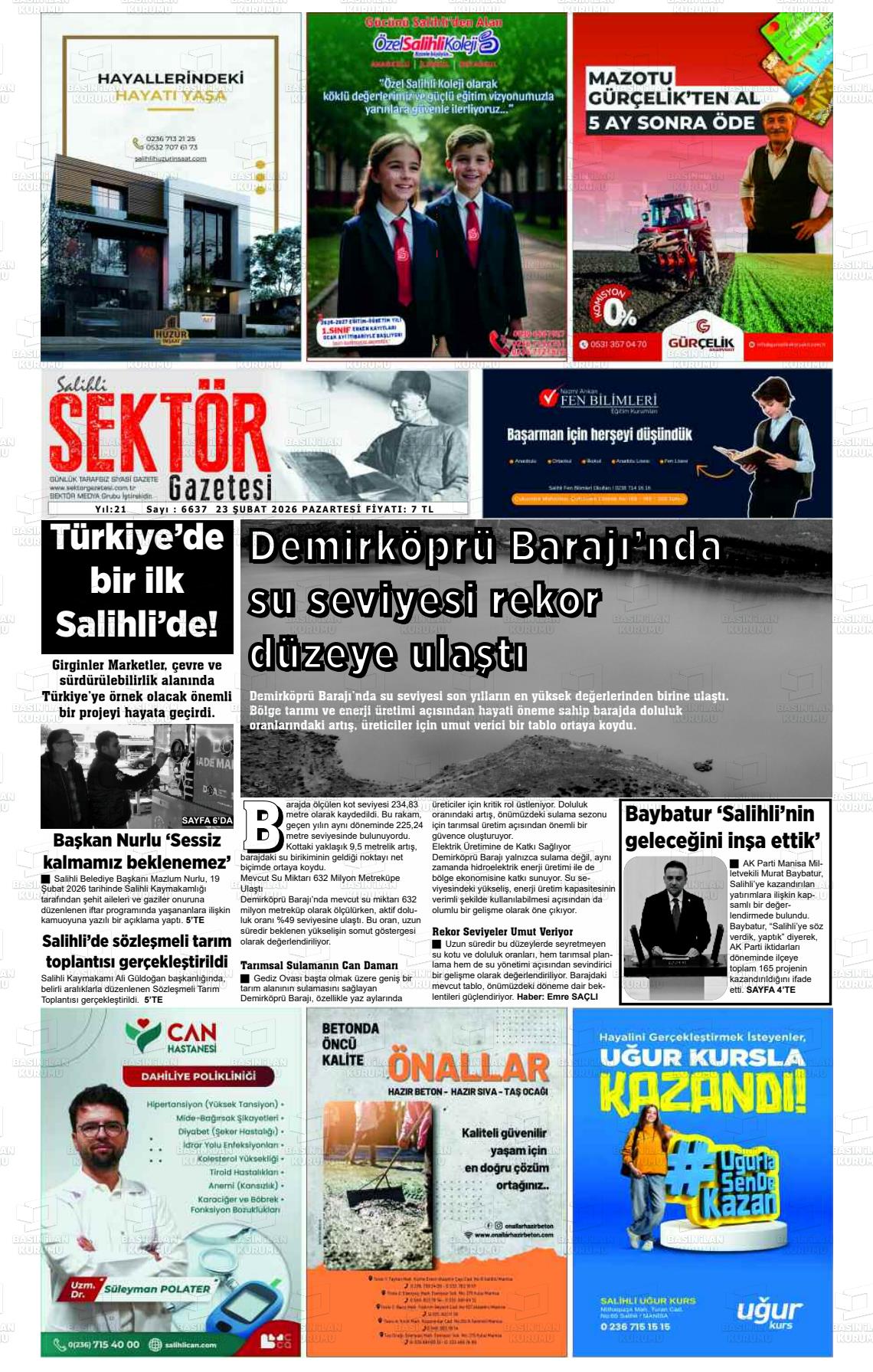 Manisa Salihlisektor 23.02.2026