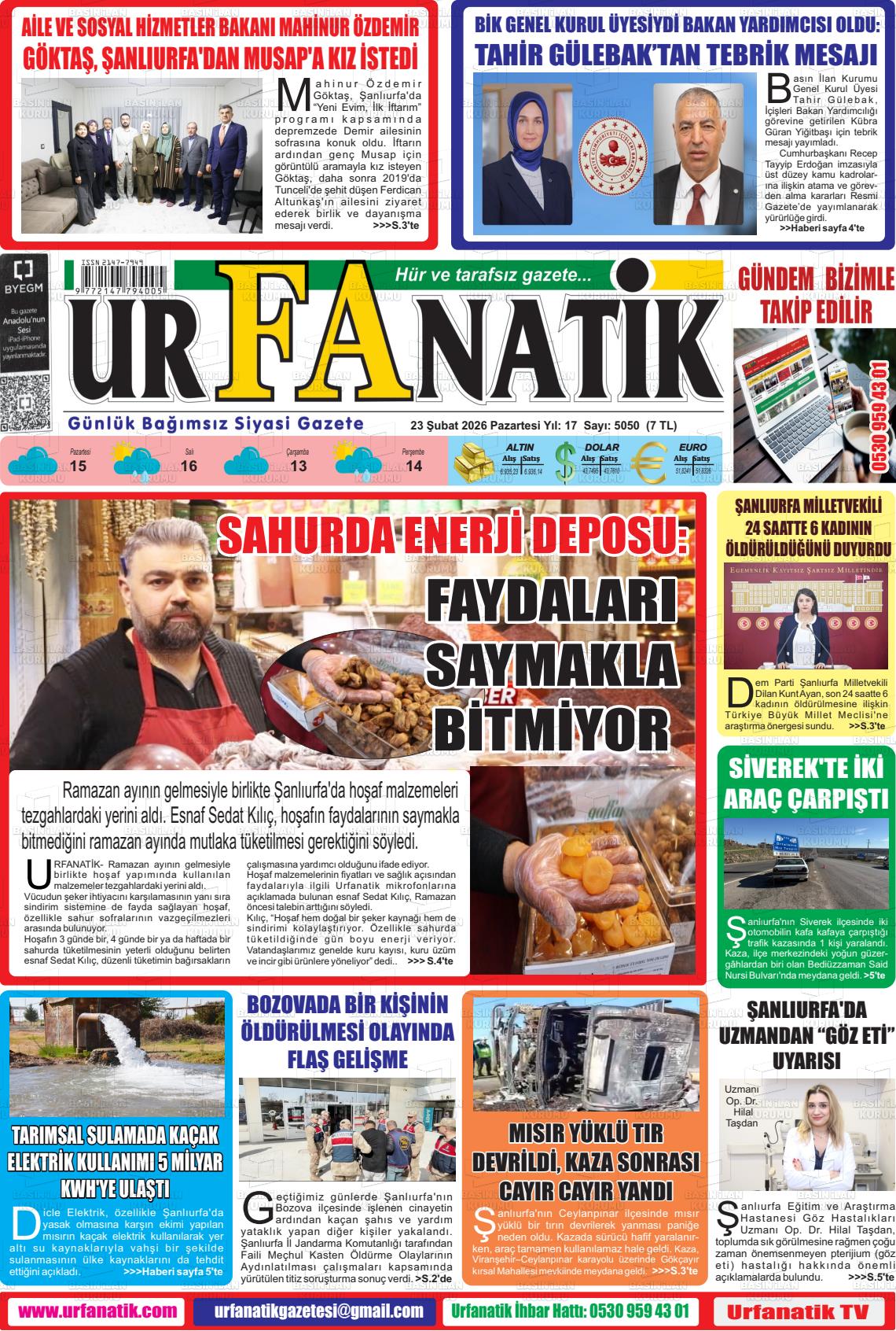 Sanliurfa Urfanatik 23.02.2026