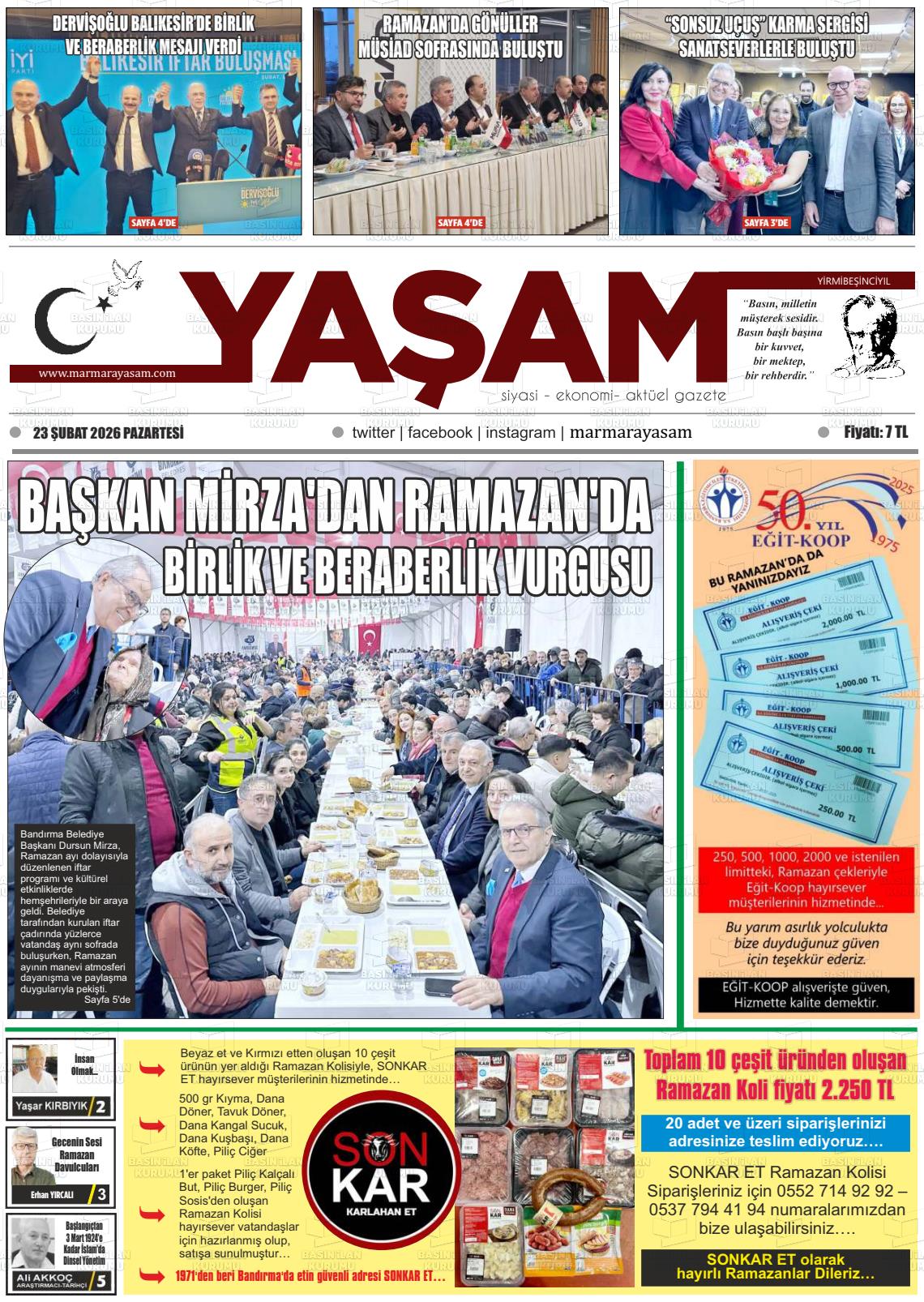 Canakkale Yasam 23.02.2026