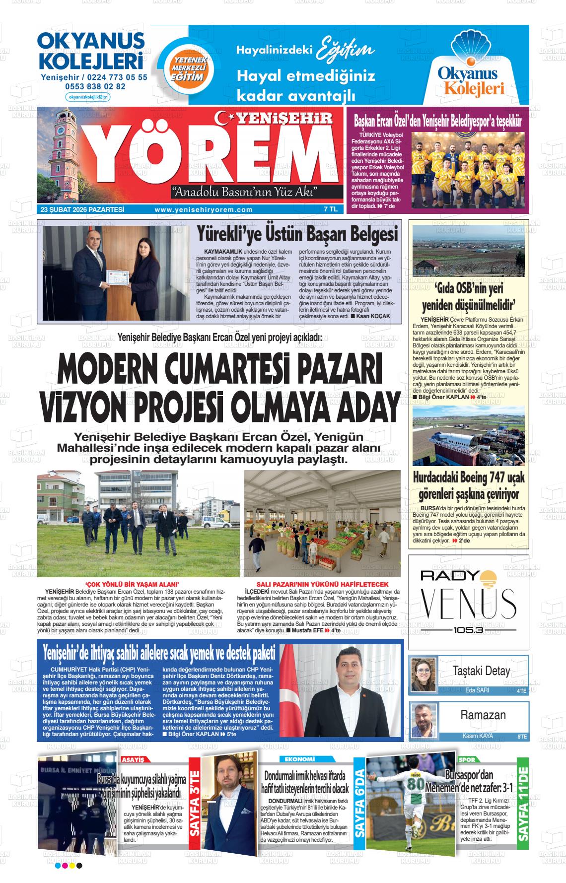 Bursa Yenisehiryorem 23.02.2026