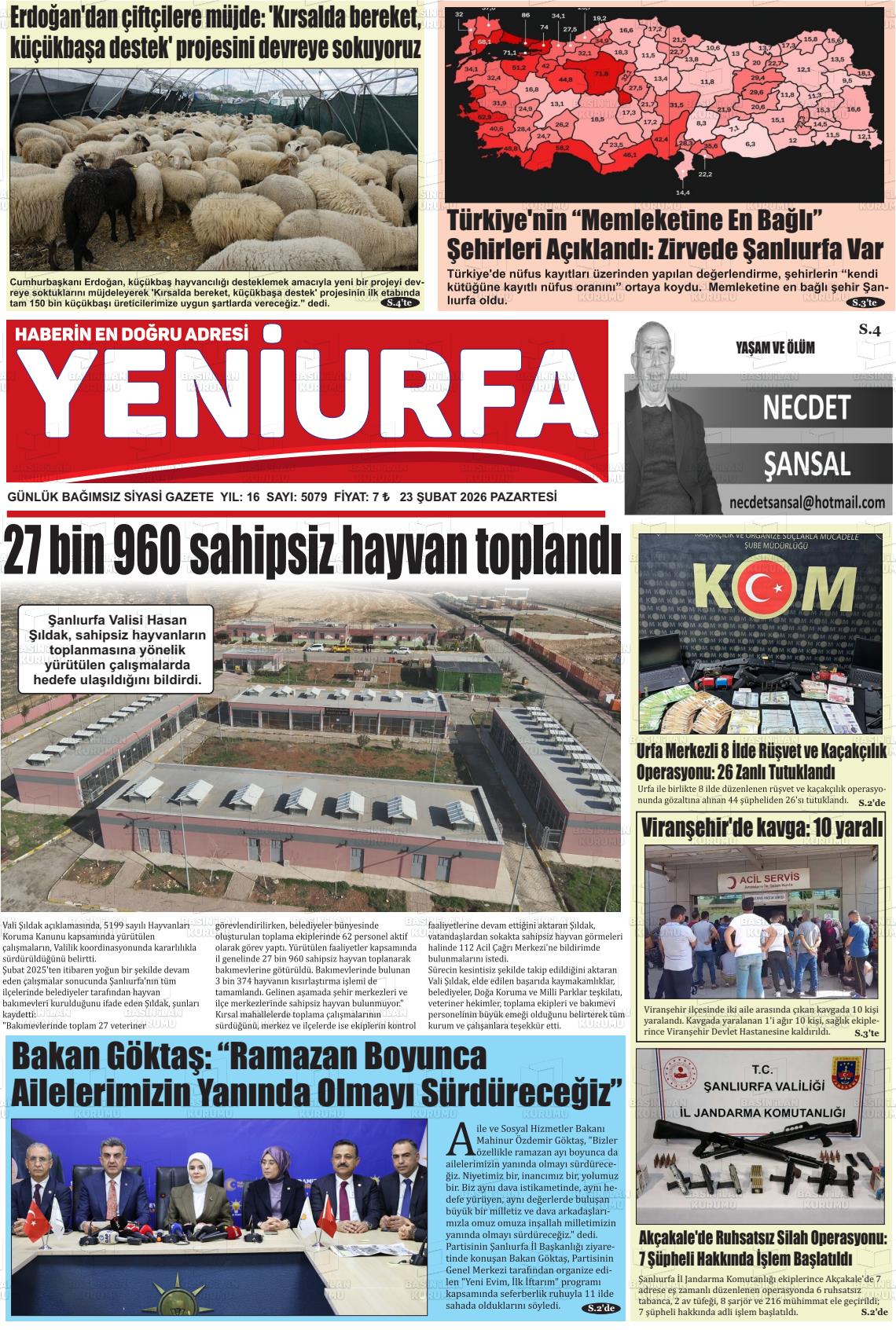 Sanliurfa Yeniurfa 23.02.2026