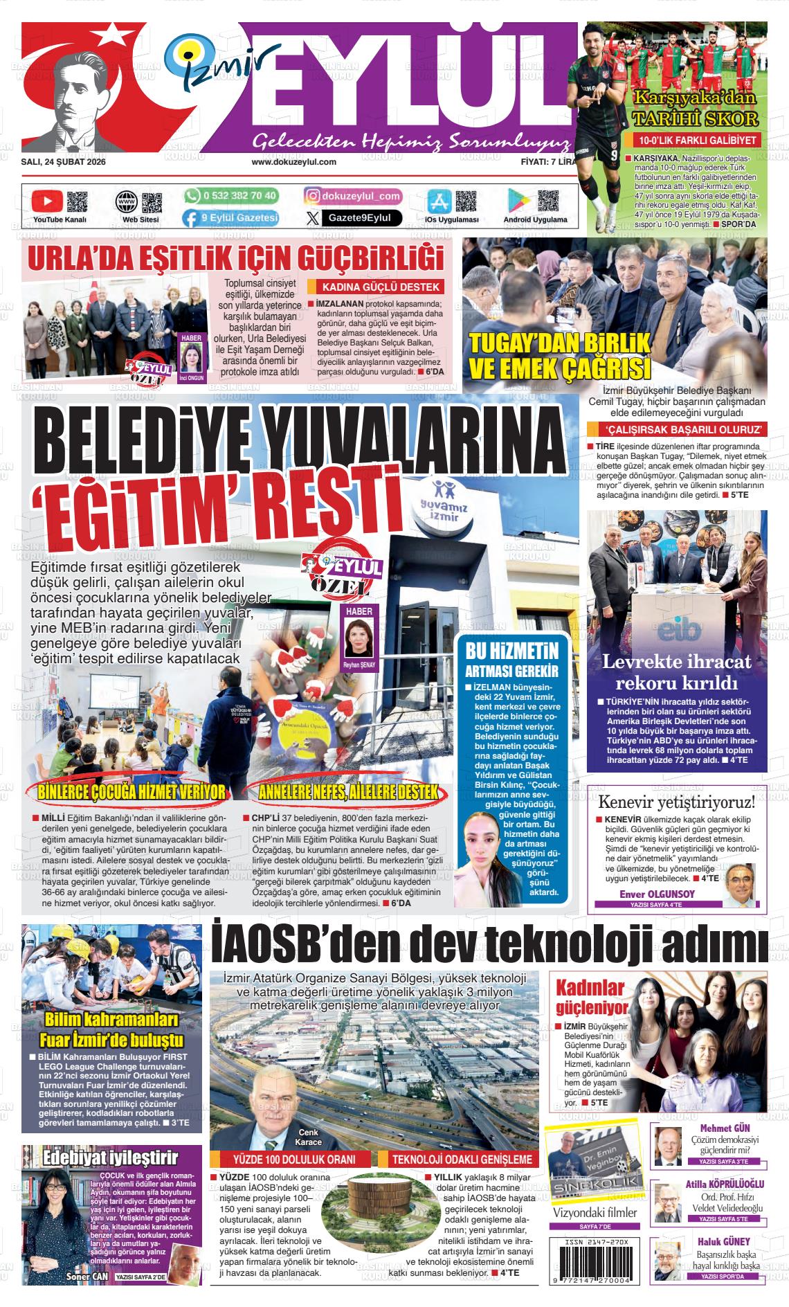 Izmir 9 Eylul 24.02.2026