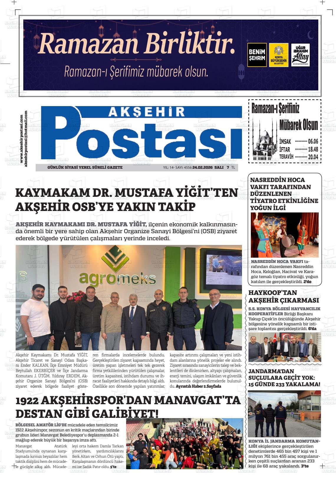 Konya Aksehirpostasi 24.02.2026