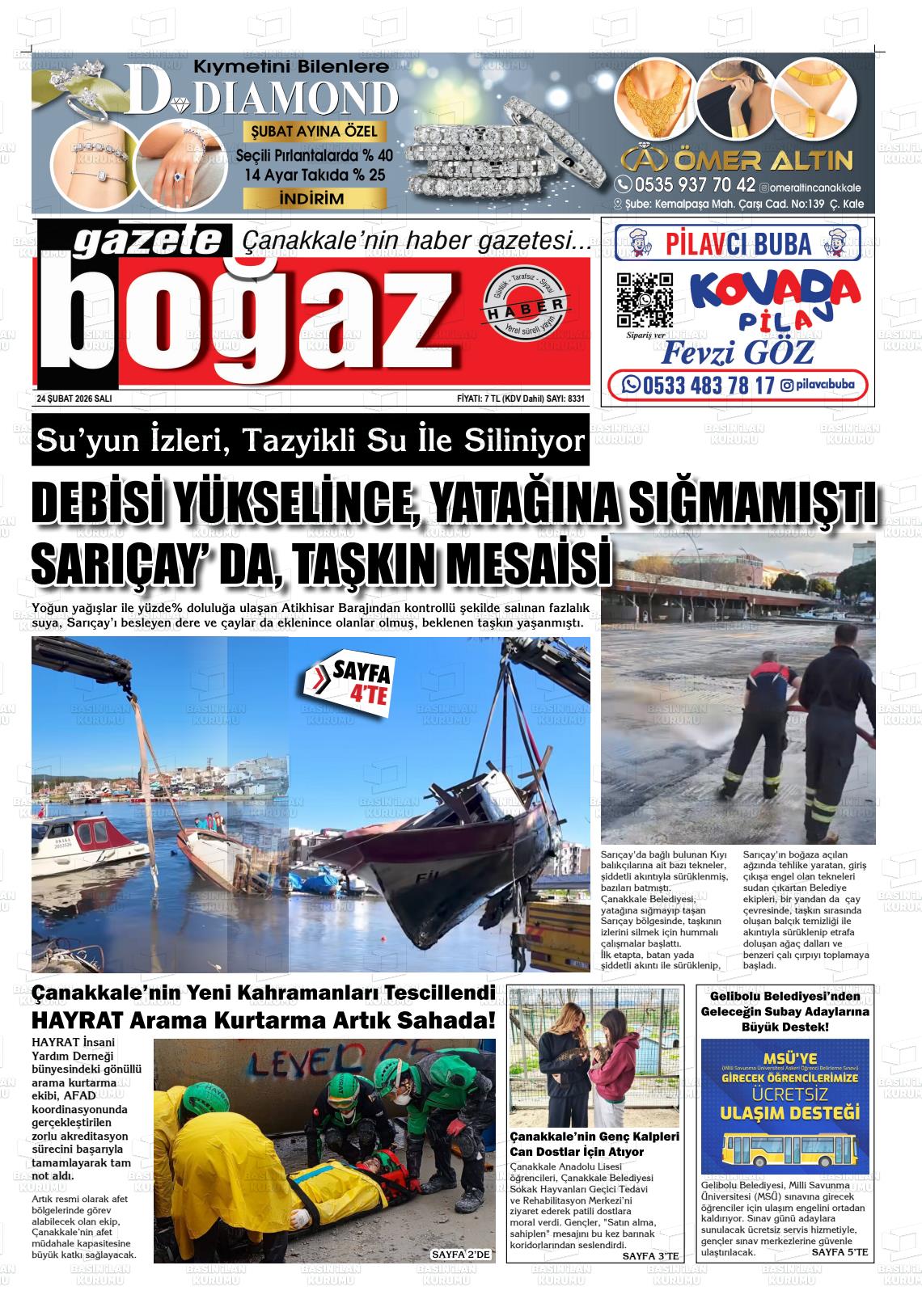 Canakkale Bogaz 24.02.2026