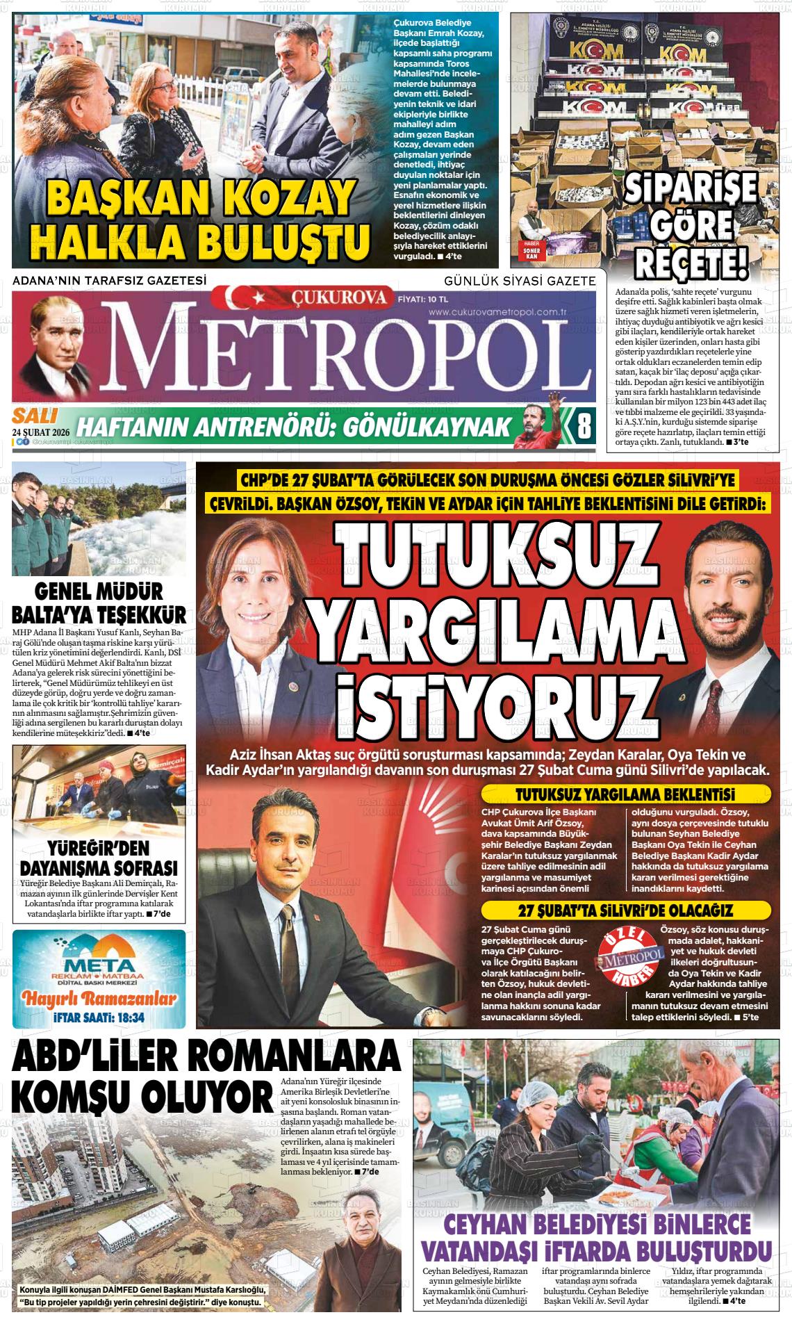 Adana Cukurovametropol 24.02.2026