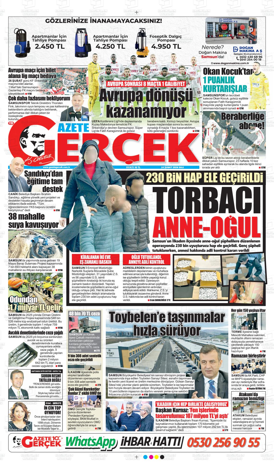 Samsun Gazetegercek 24.02.2026