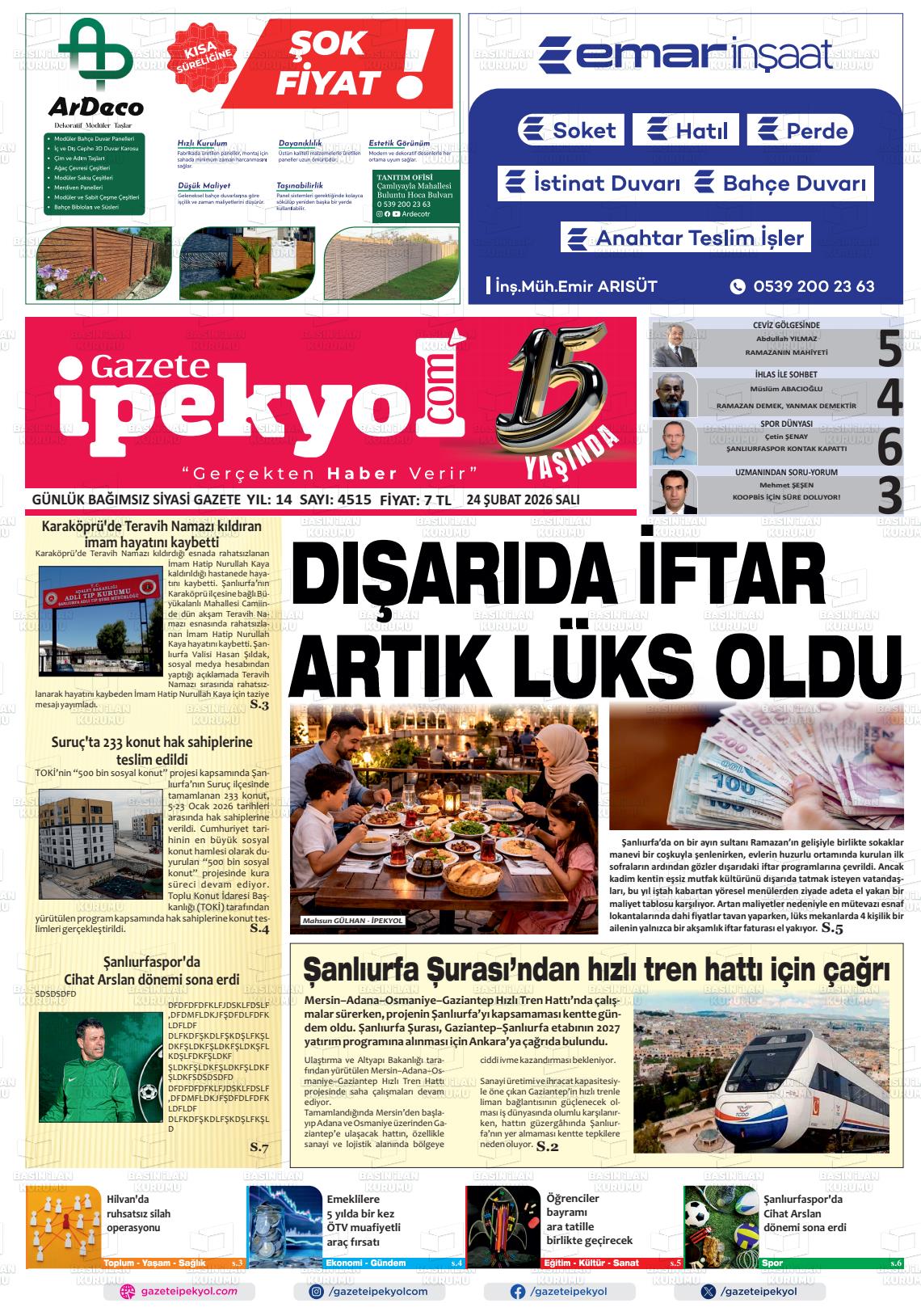 Sanliurfa Gazeteipekyol 24.02.2026