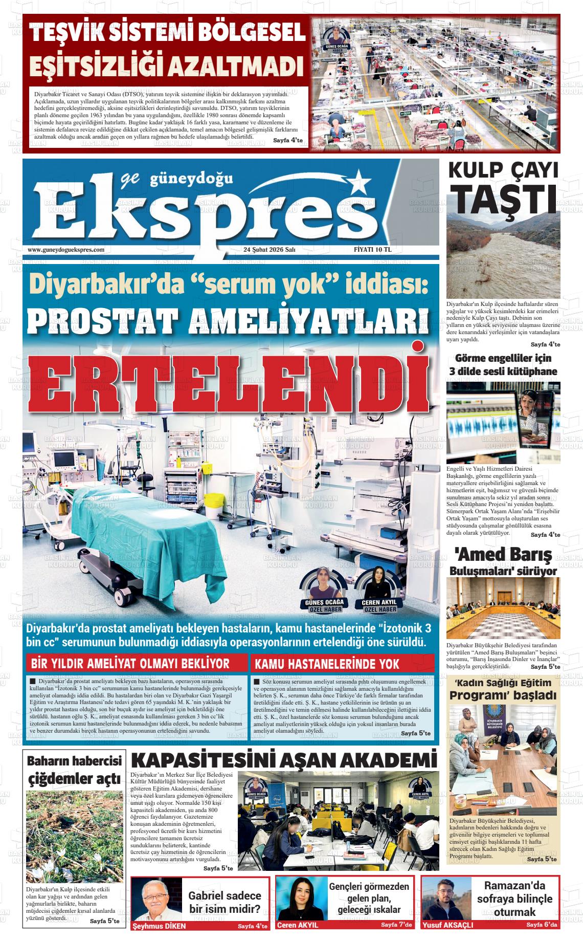 Diyarbakir Geguneydoguekspres 24.02.2026