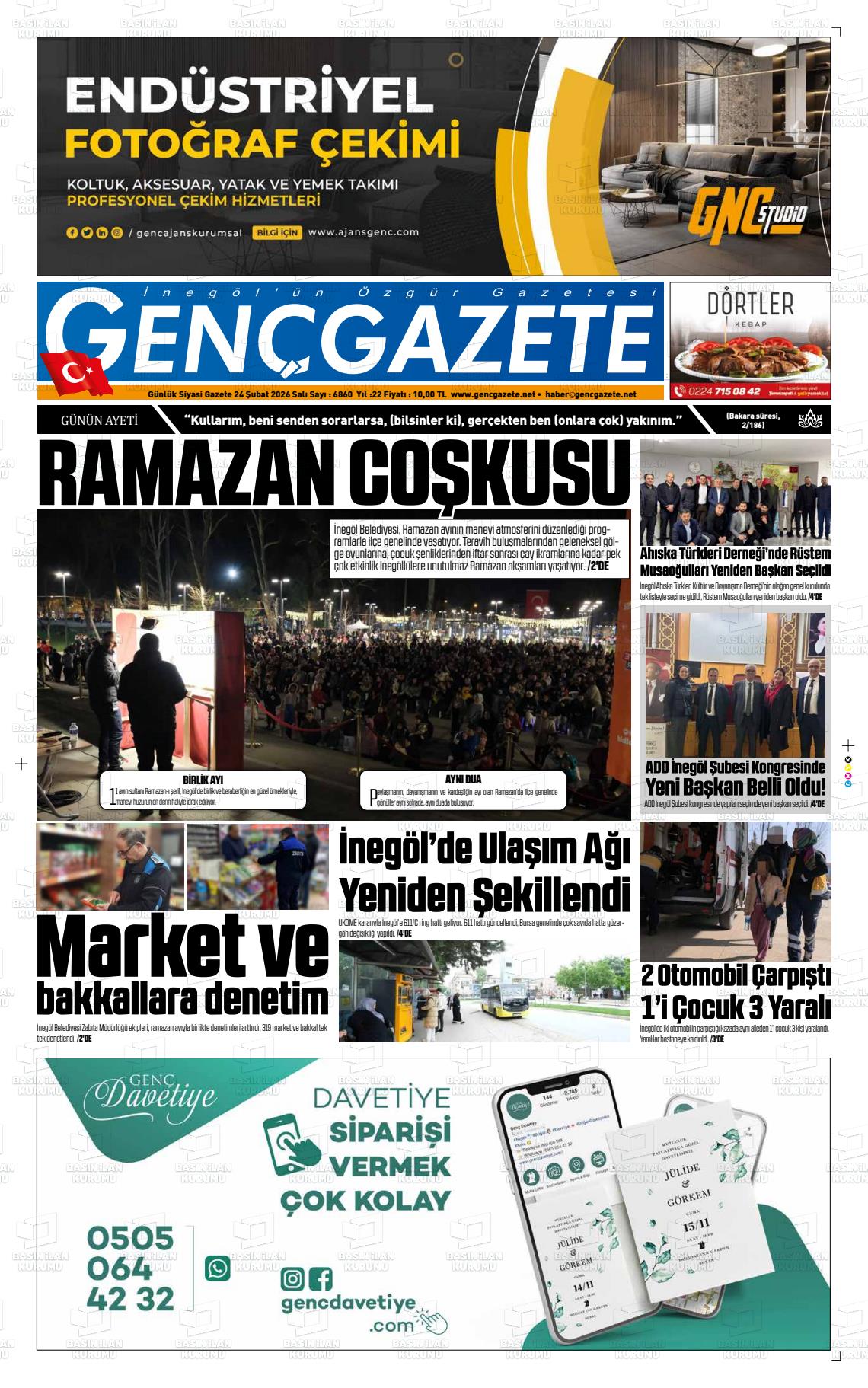 Bursa Gencgazete 24.02.2026