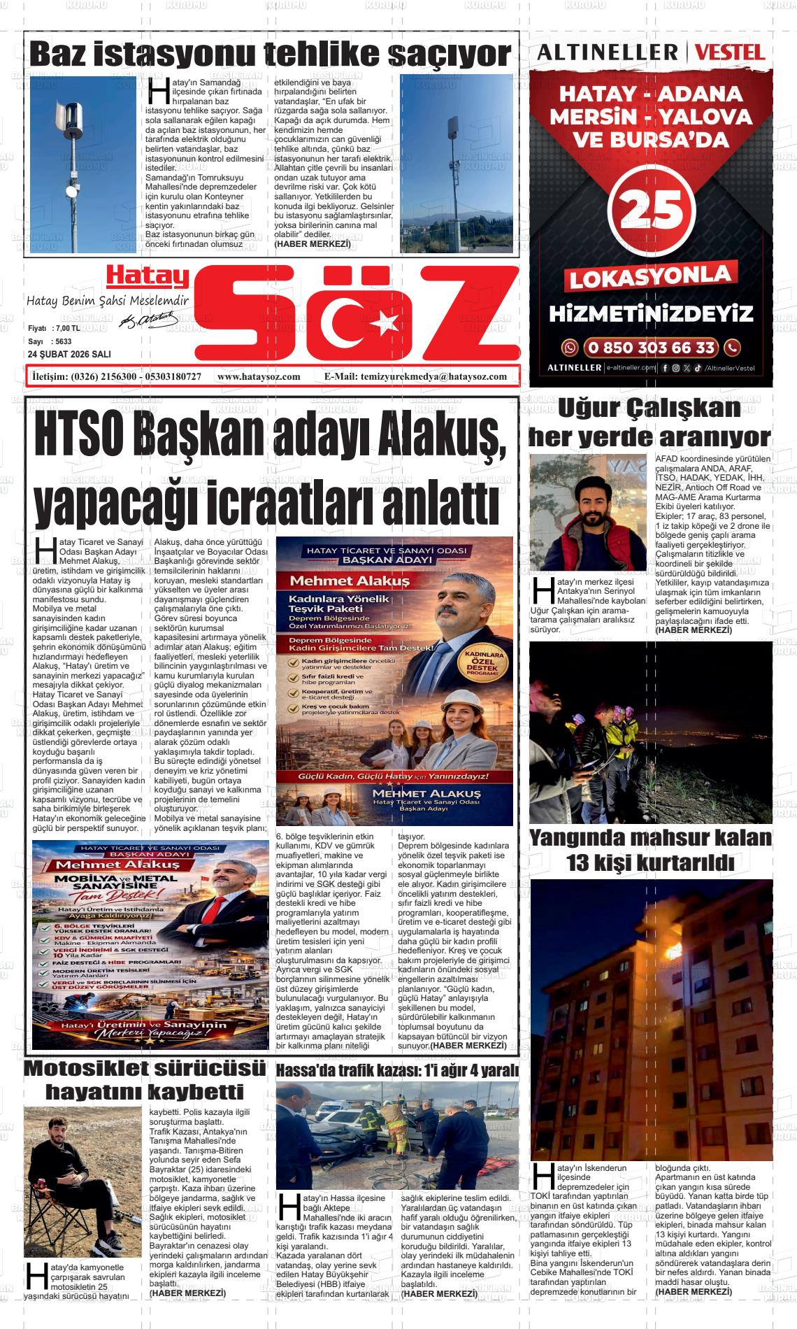 Hatay Soz 24.02.2026