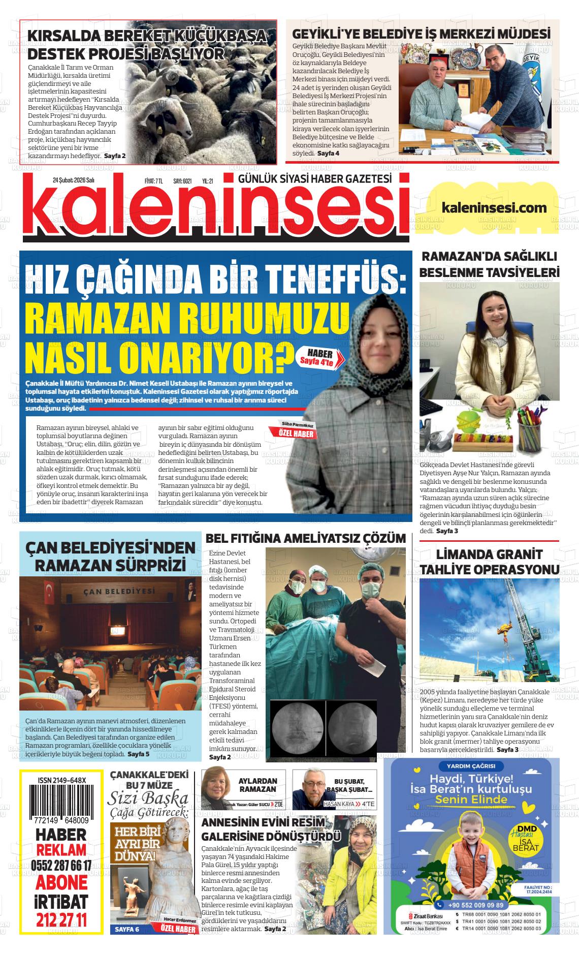 Canakkale Kaleninsesi 24.02.2026