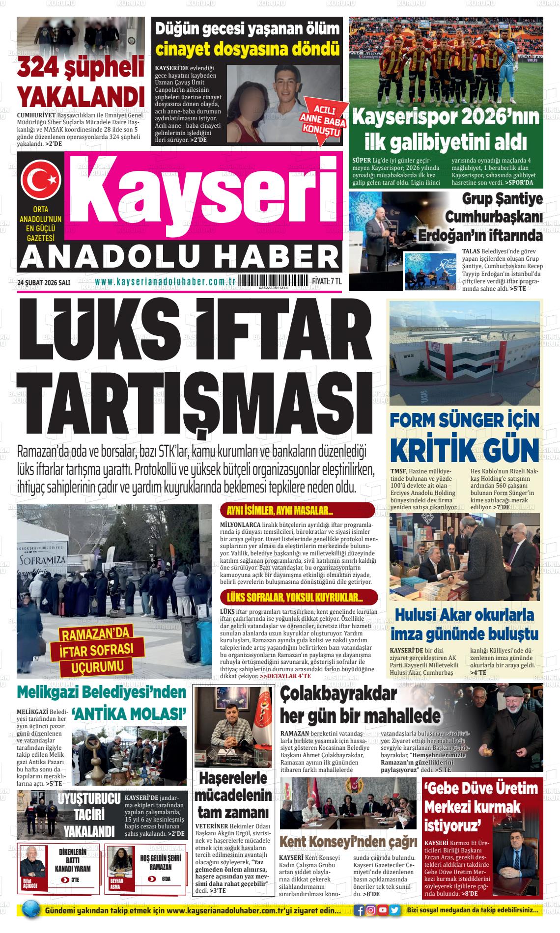 Kayseri Anadoluhaber 24.02.2026