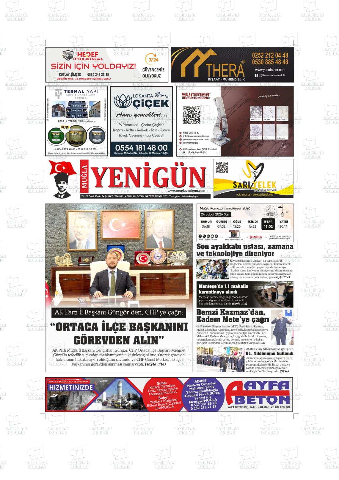 Mugla Yenigun 24.02.2026