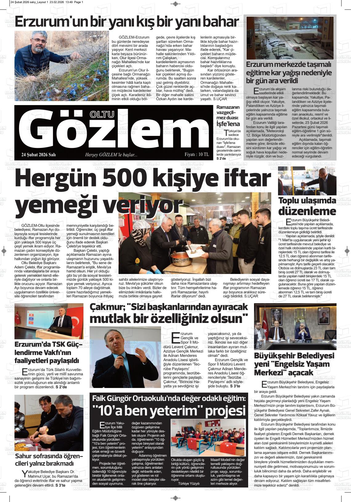 Erzurum Oltugozlem 24.02.2026