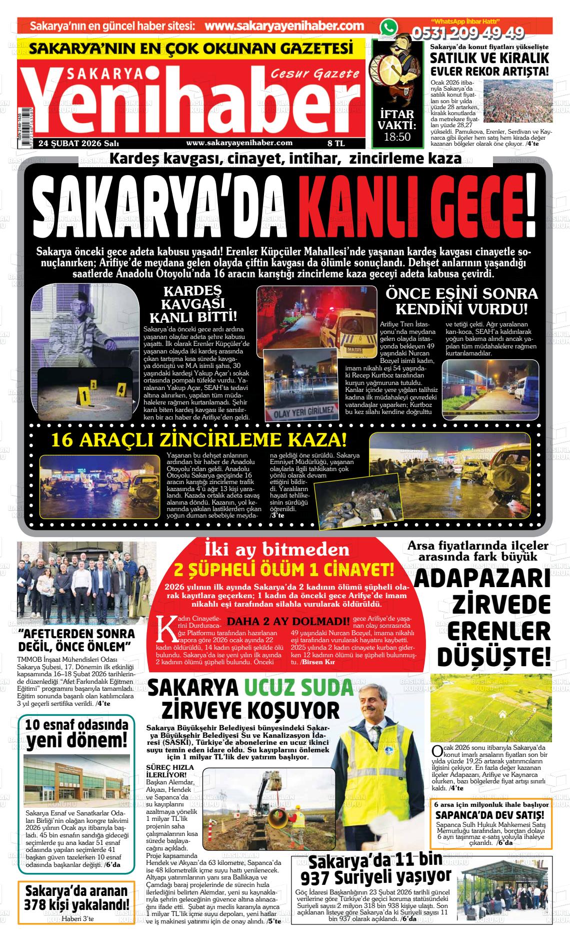 Sakarya Yenihaber 24.02.2026