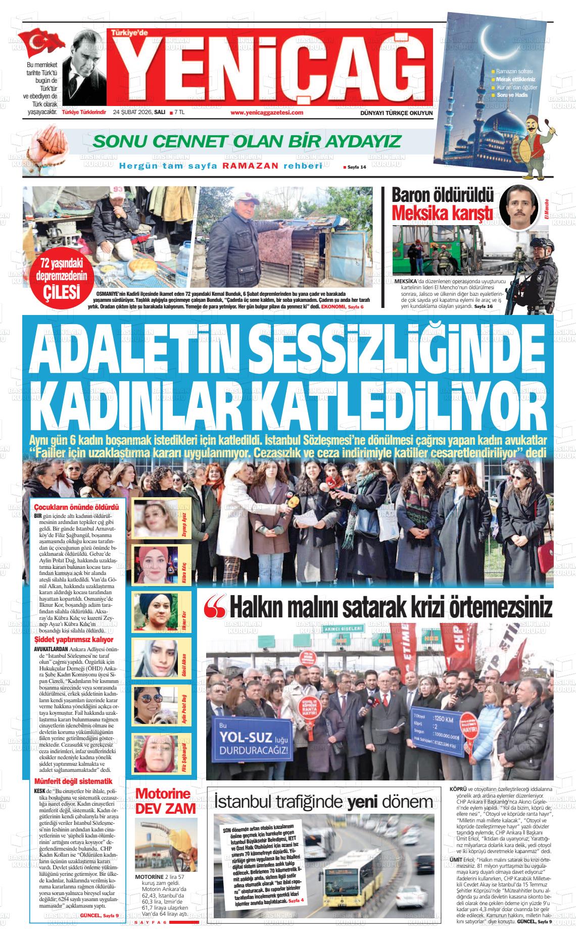 Istanbul Turkiyedeyenicag 24.02.2026