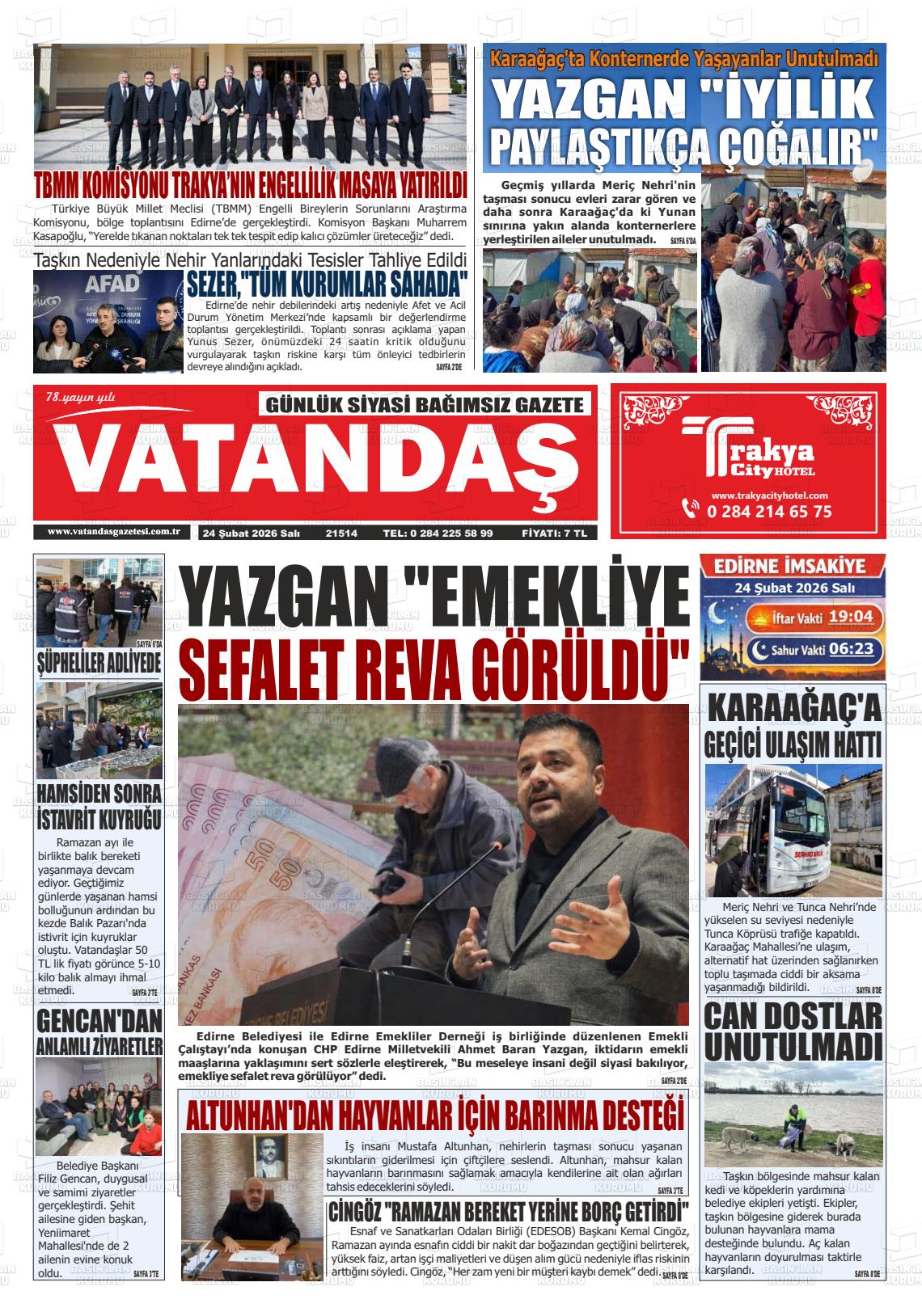 Edirne Vatandas 24.02.2026