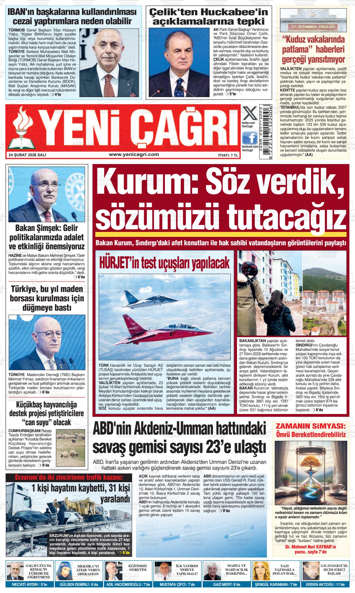 Istanbul Yenicagri 24.02.2026