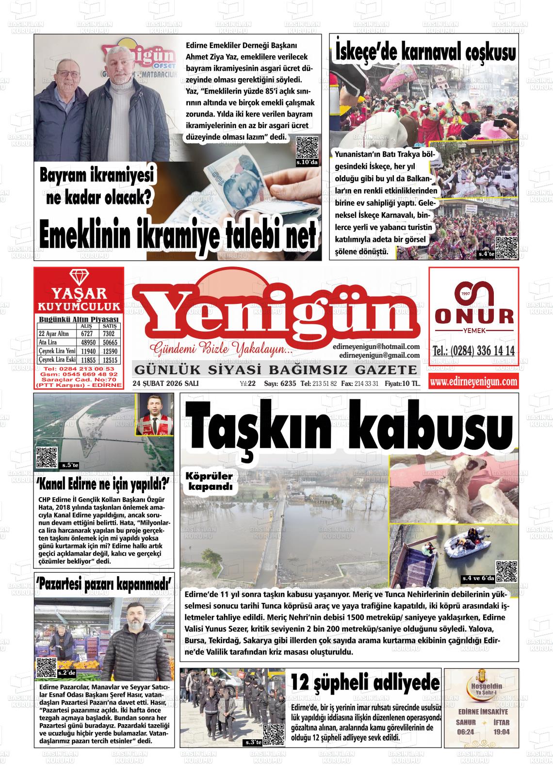 Izmir Yenigun 24.02.2026