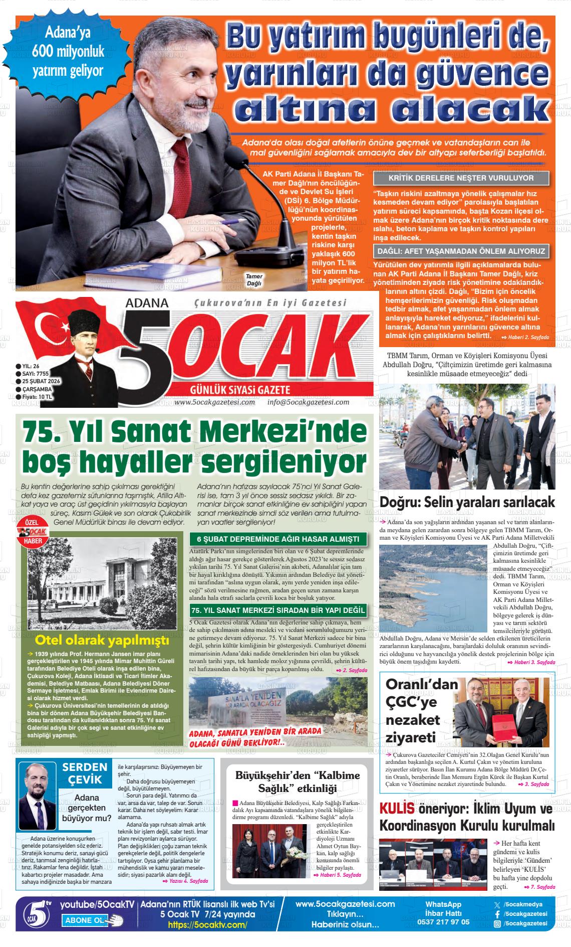 Adana 5 Ocak 25.02.2026