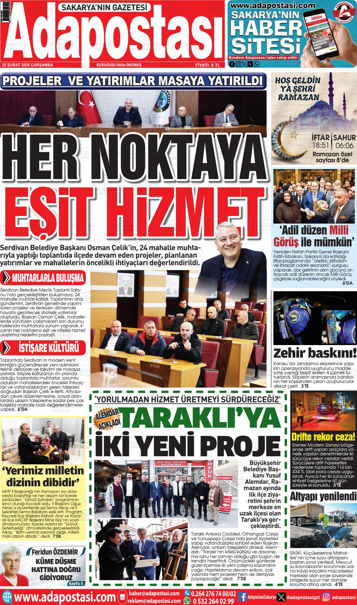 Sakarya Adapostasi 25.02.2026