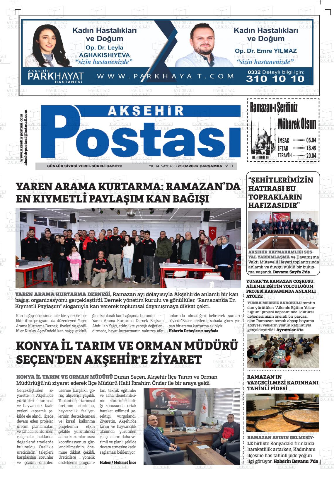 Konya Aksehirpostasi 25.02.2026