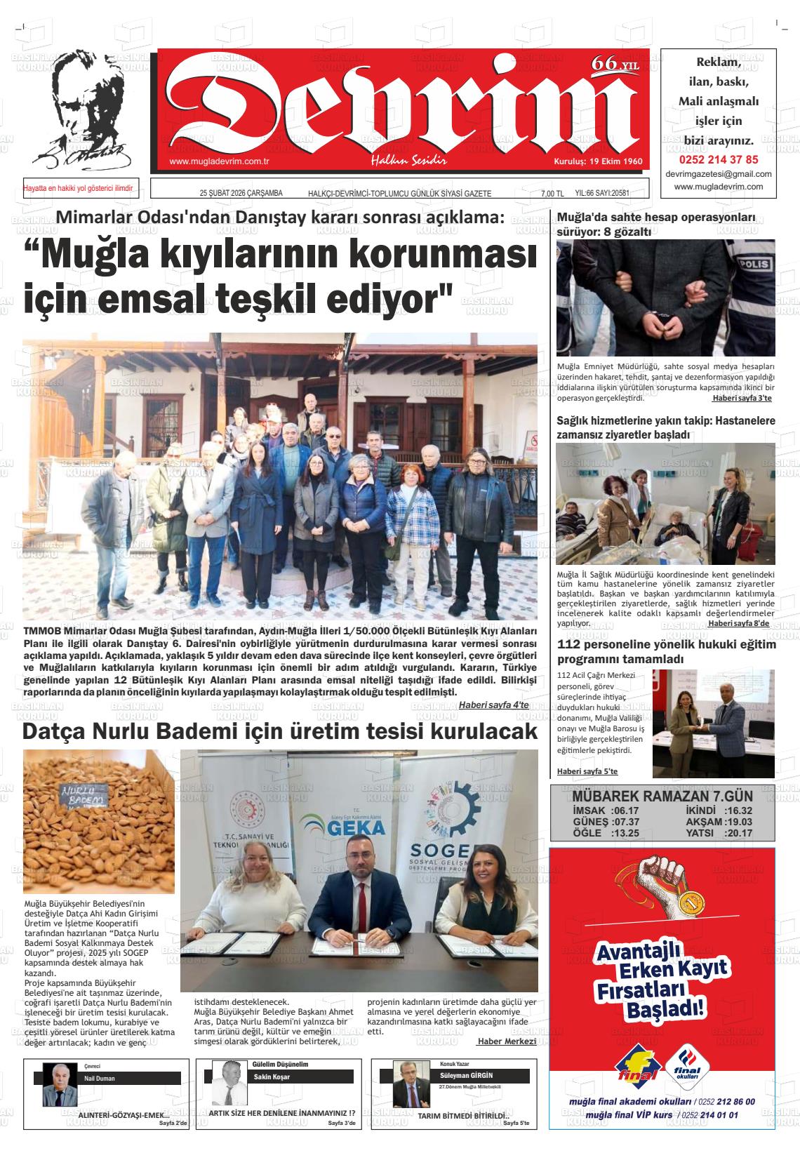 Tekirdag Devrim 25.02.2026