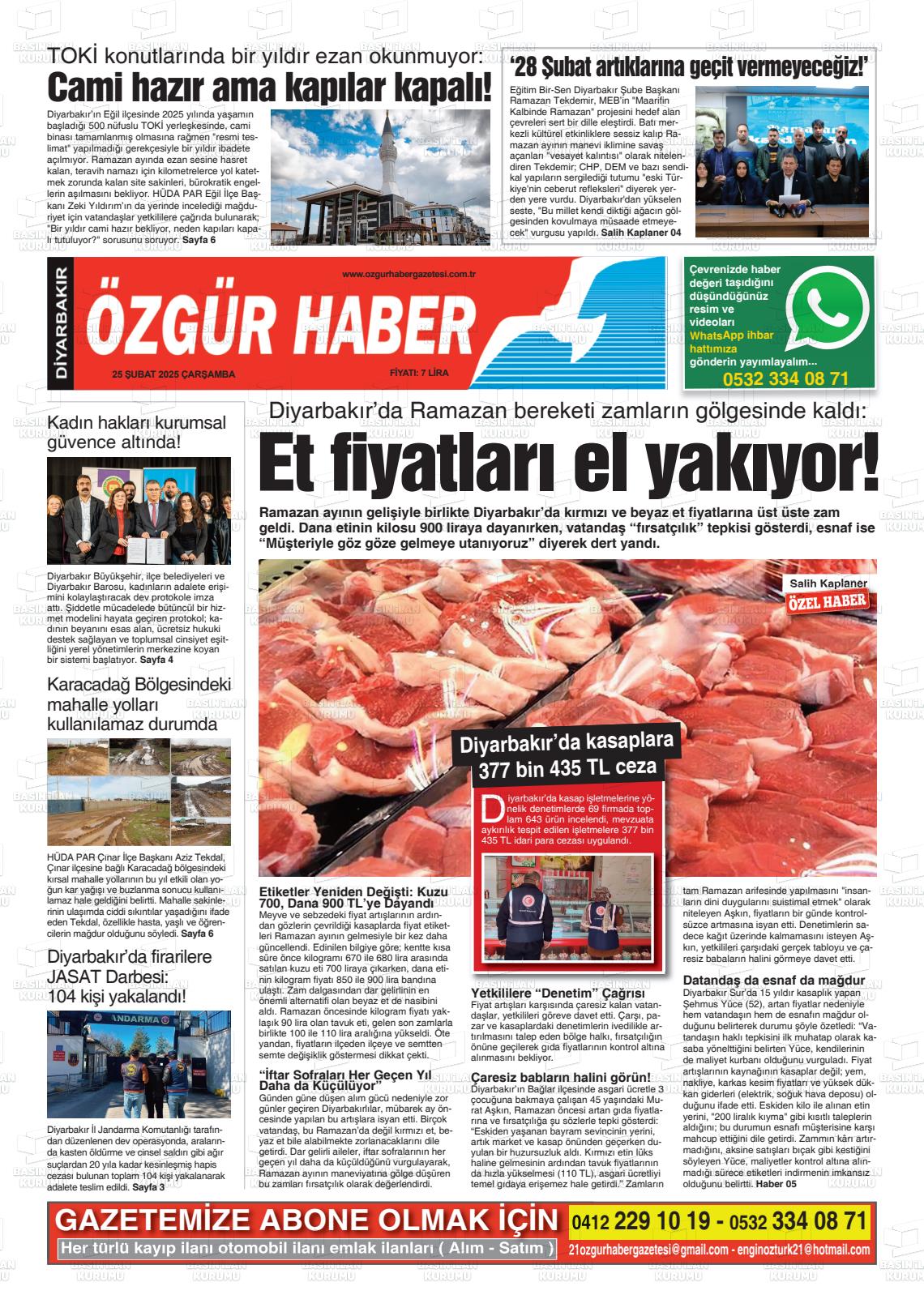 Diyarbakir Ozgurhaber 25.02.2026