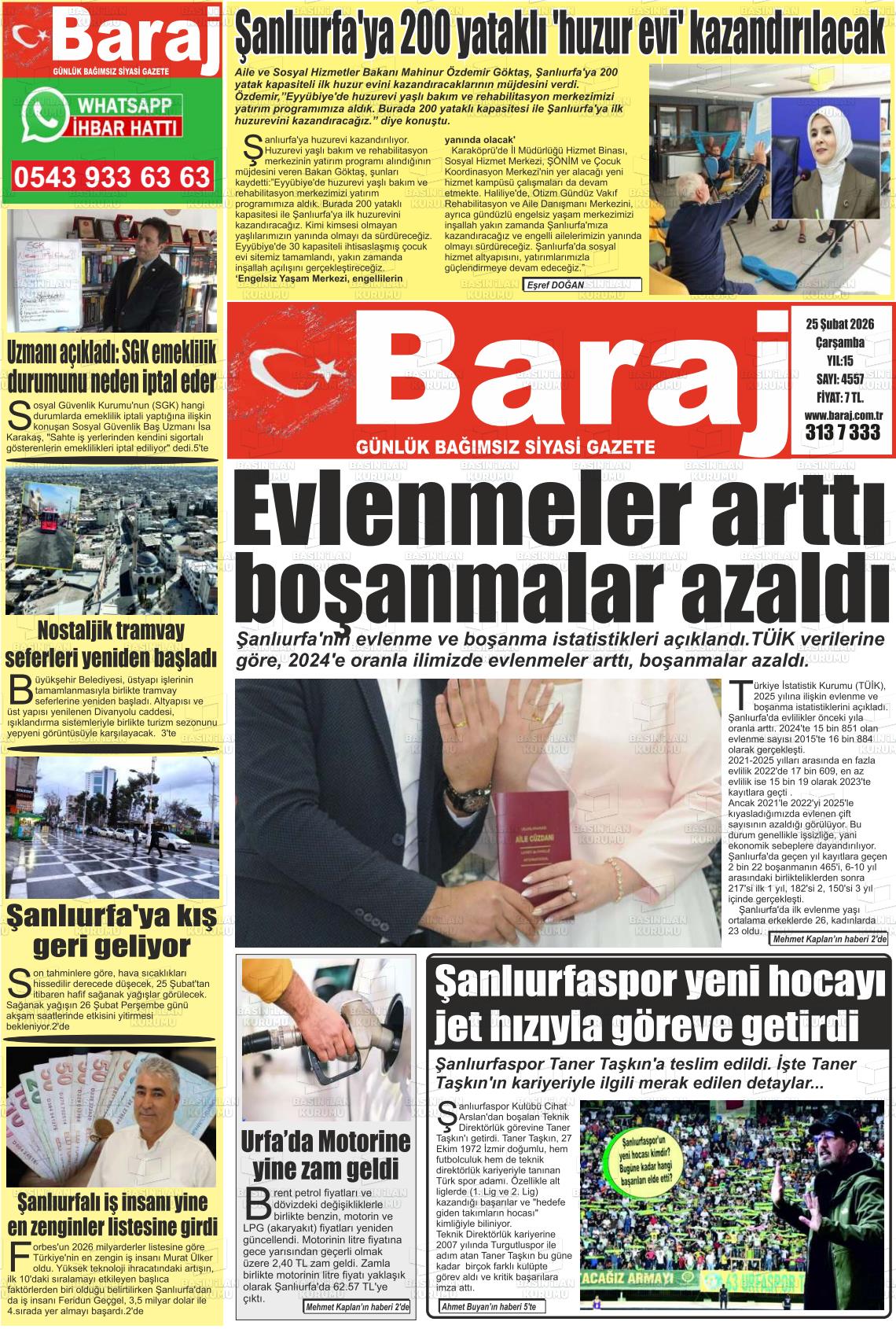 Sanliurfa Dundenbugunesafak 25.02.2026