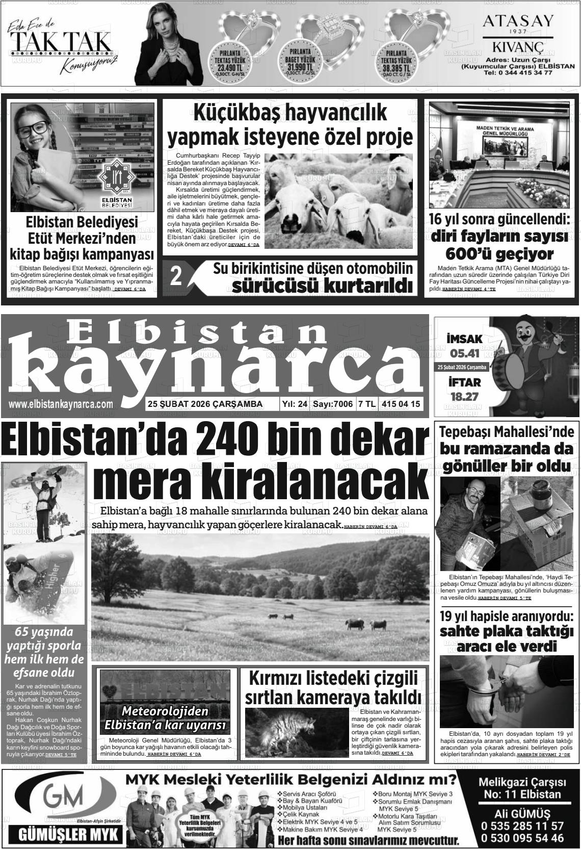 Kahramanmaras Elbistankaynarca 25.02.2026