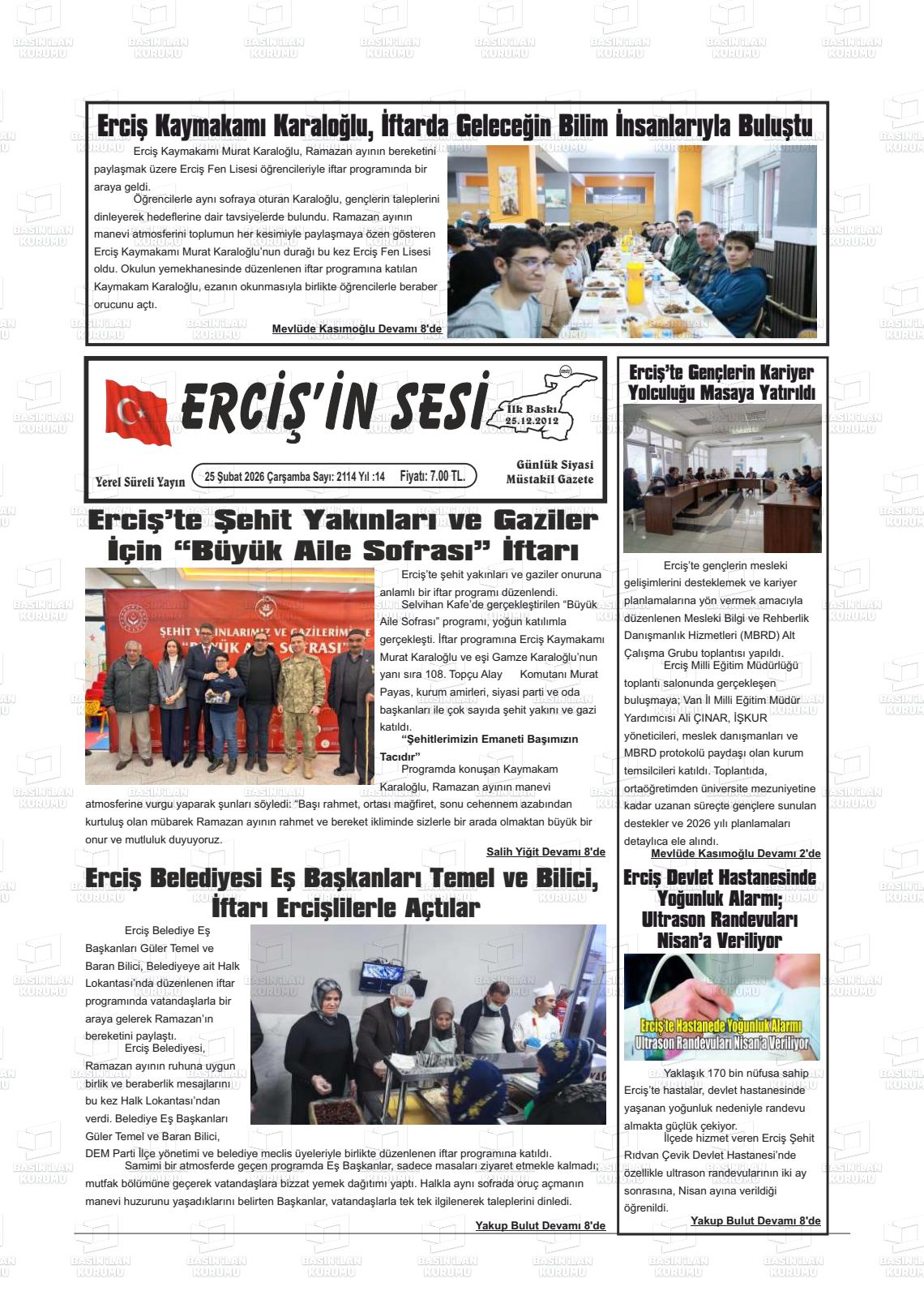 Van Ercisinsesi 25.02.2026