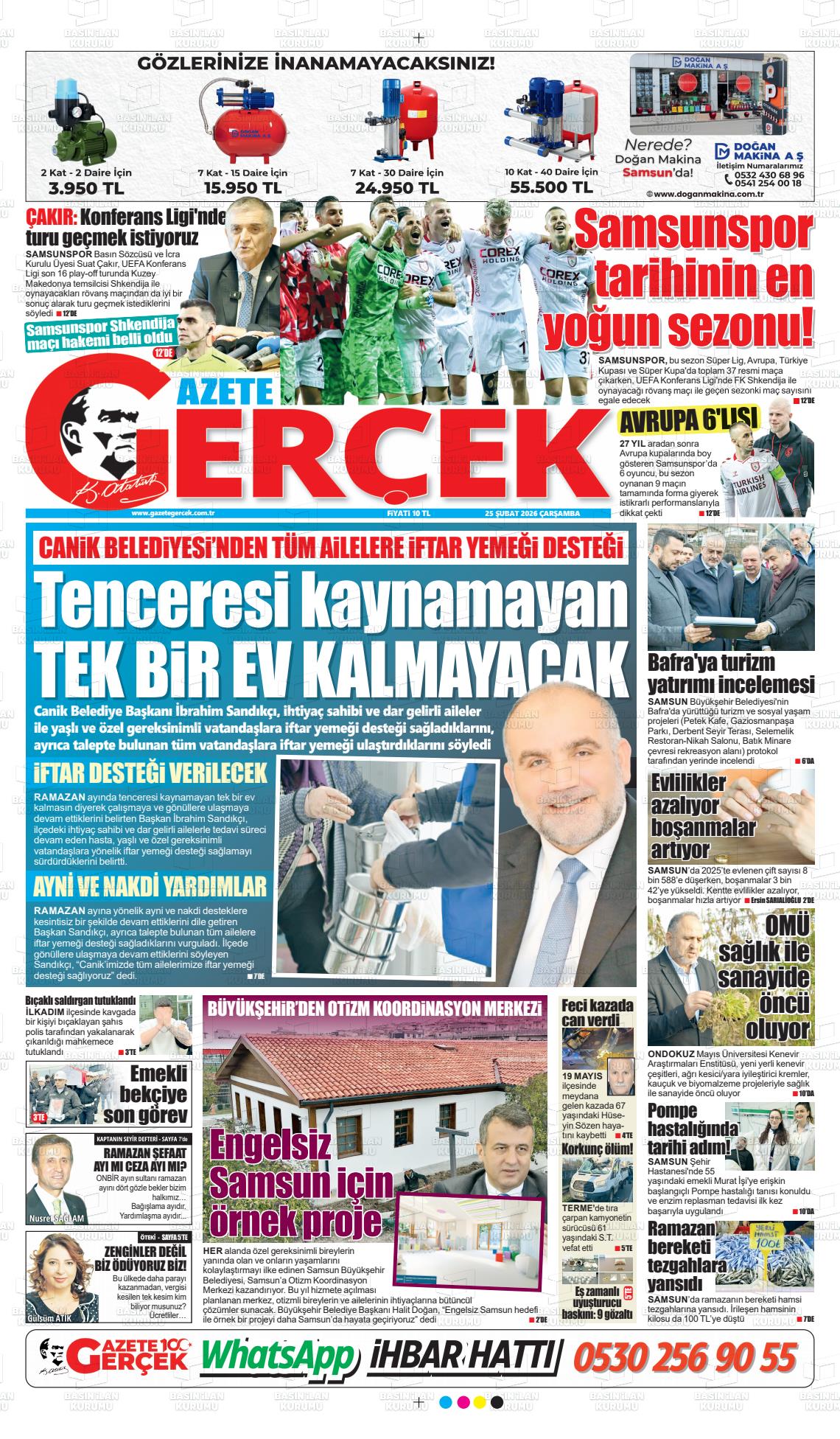 Samsun Gazetegercek 25.02.2026